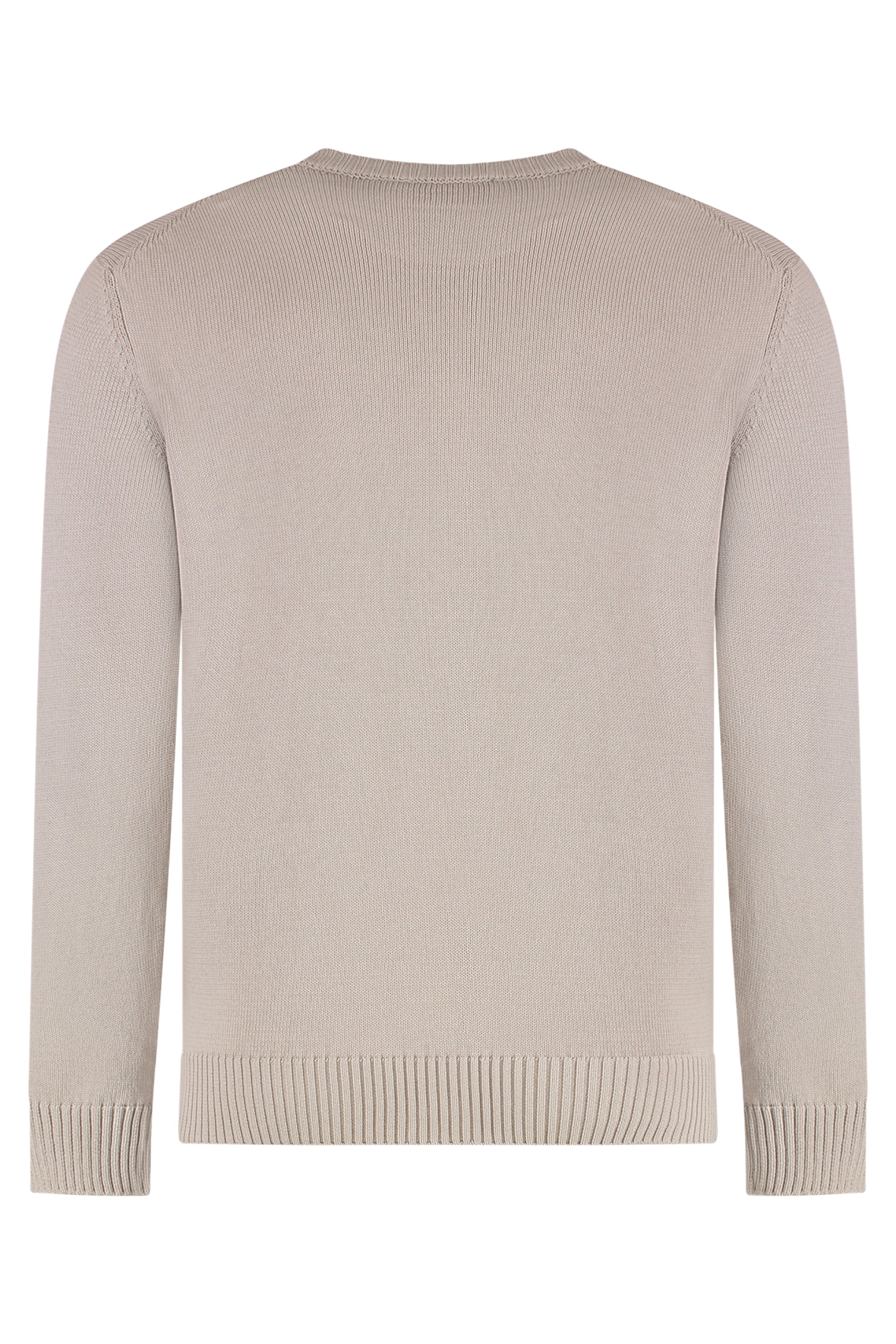 Drumohr Cotton Crew-Neck Sweater — Beige, view 2