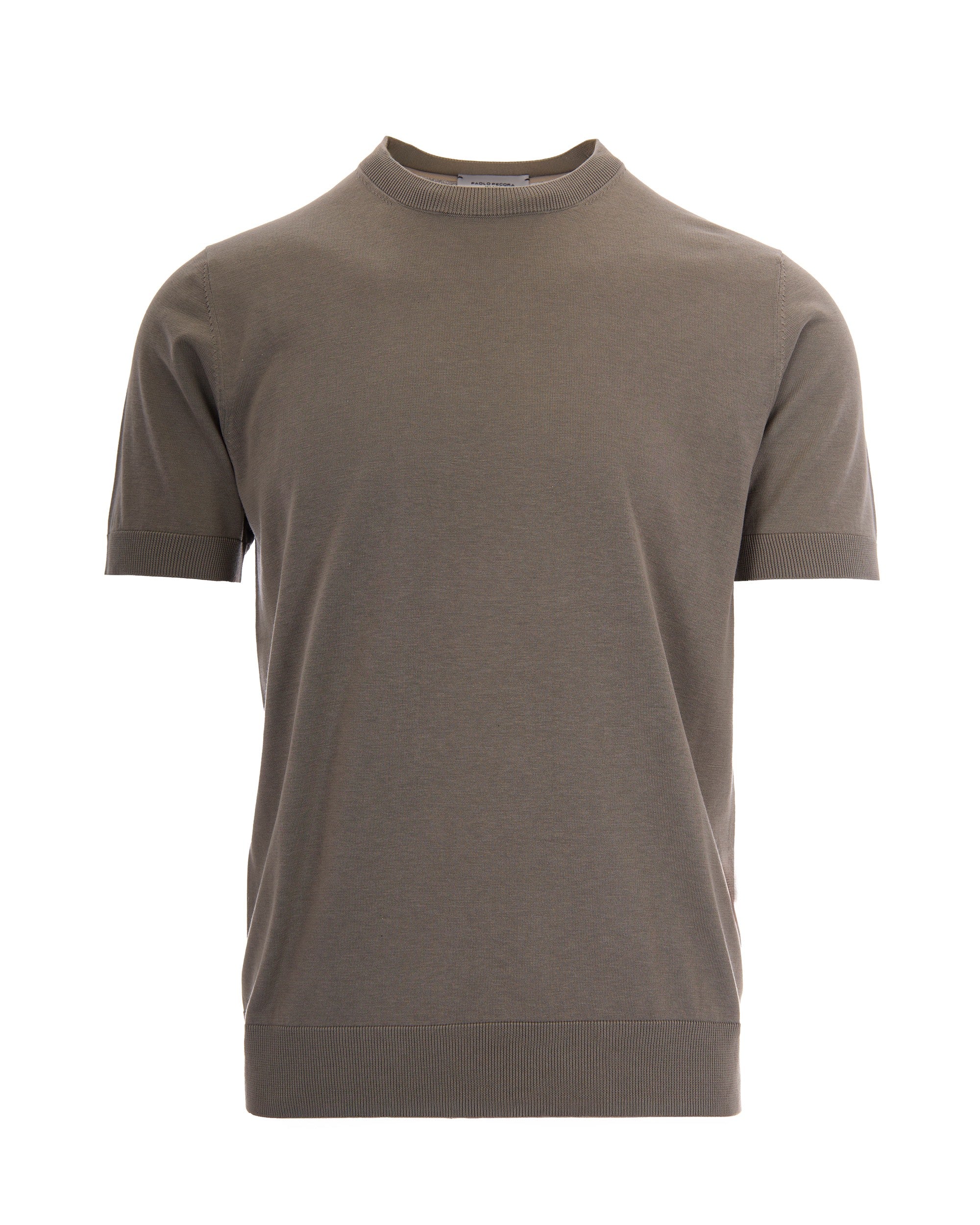 Paolo Pecora Silk and Cotton Knit T-Shirt — Gray by Paolo Pecora