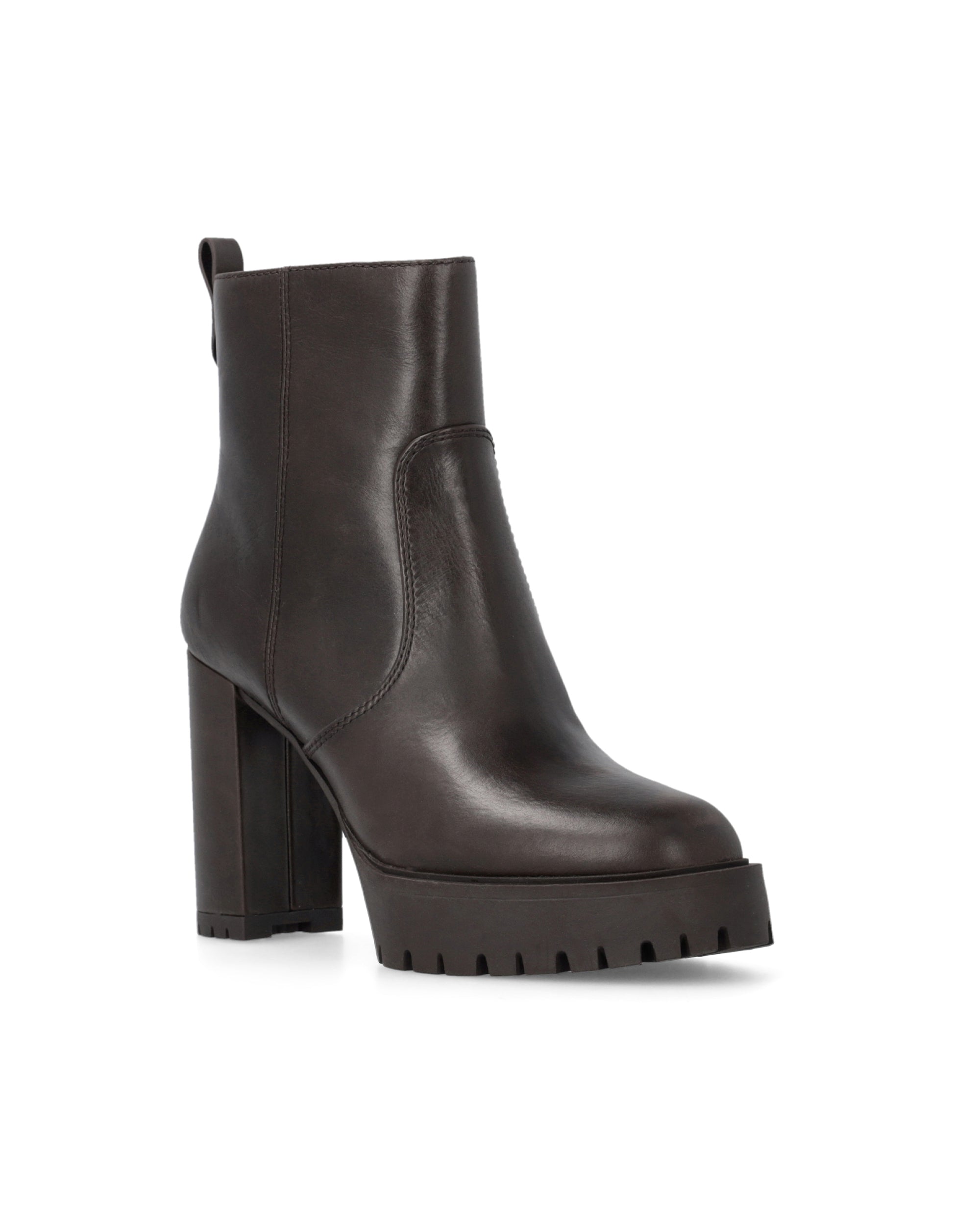 Pinko Block-Heel Lug Sole Ankle Boot — Brown, view 2