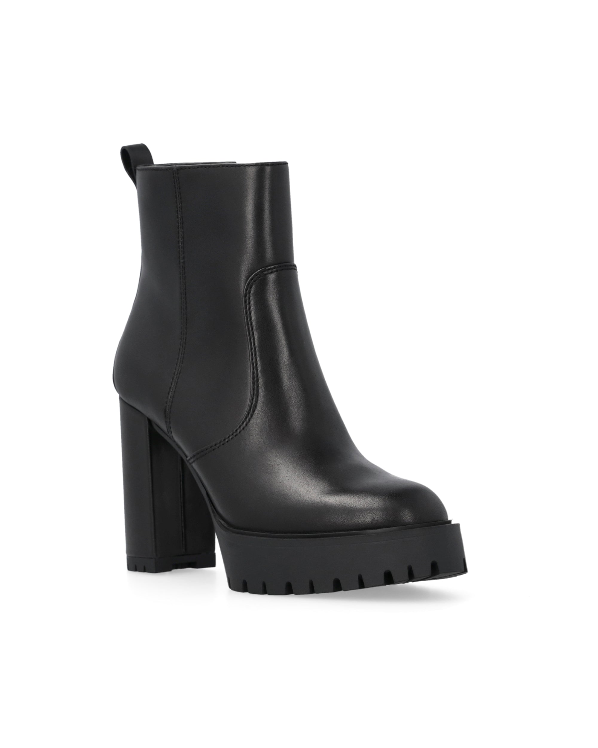 Pinko Lug Sole Block Heel Ankle Boot — Black, view 2