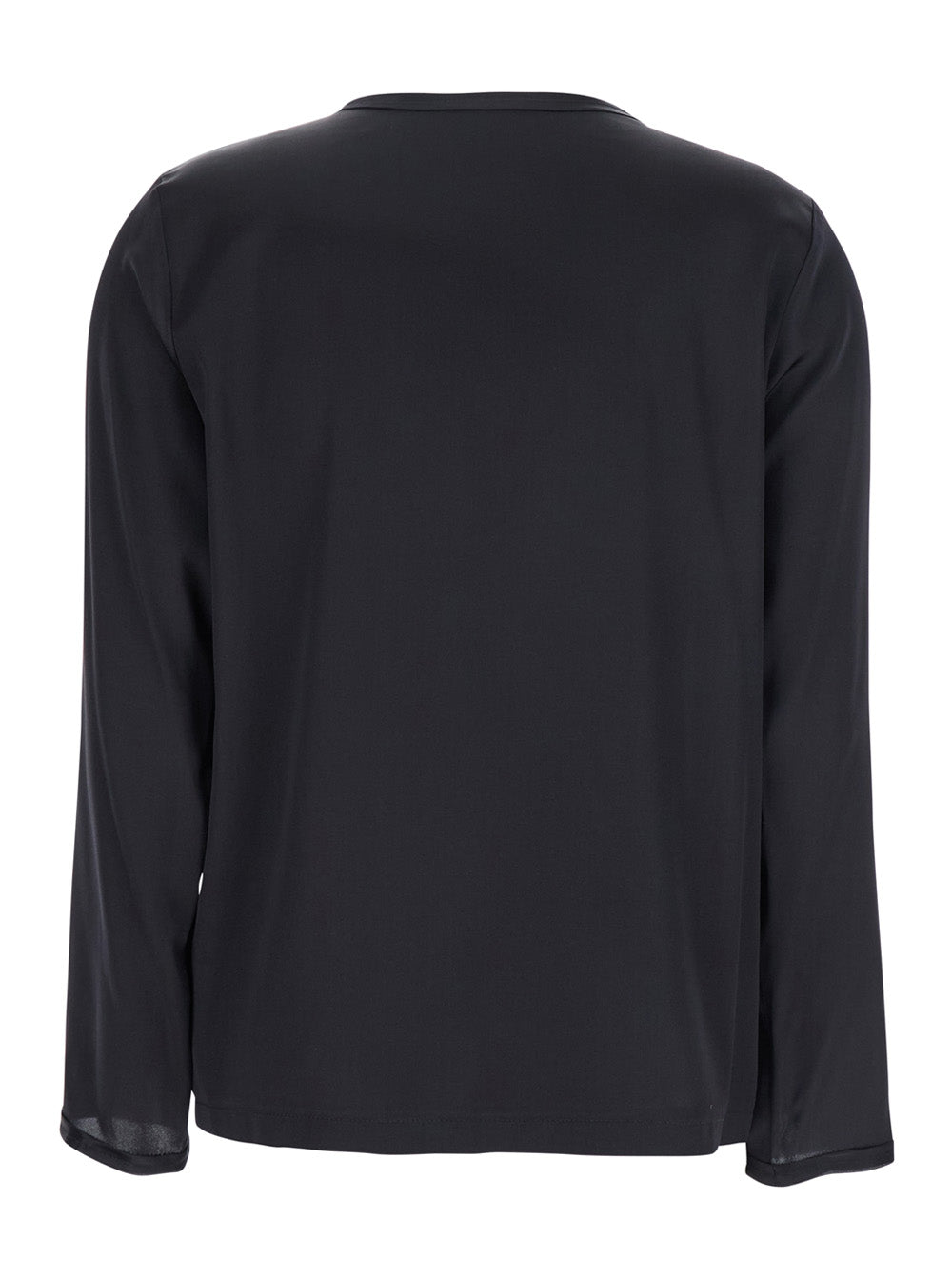 Leplain Silk Long Sleeve Blouse — Black by Leplain