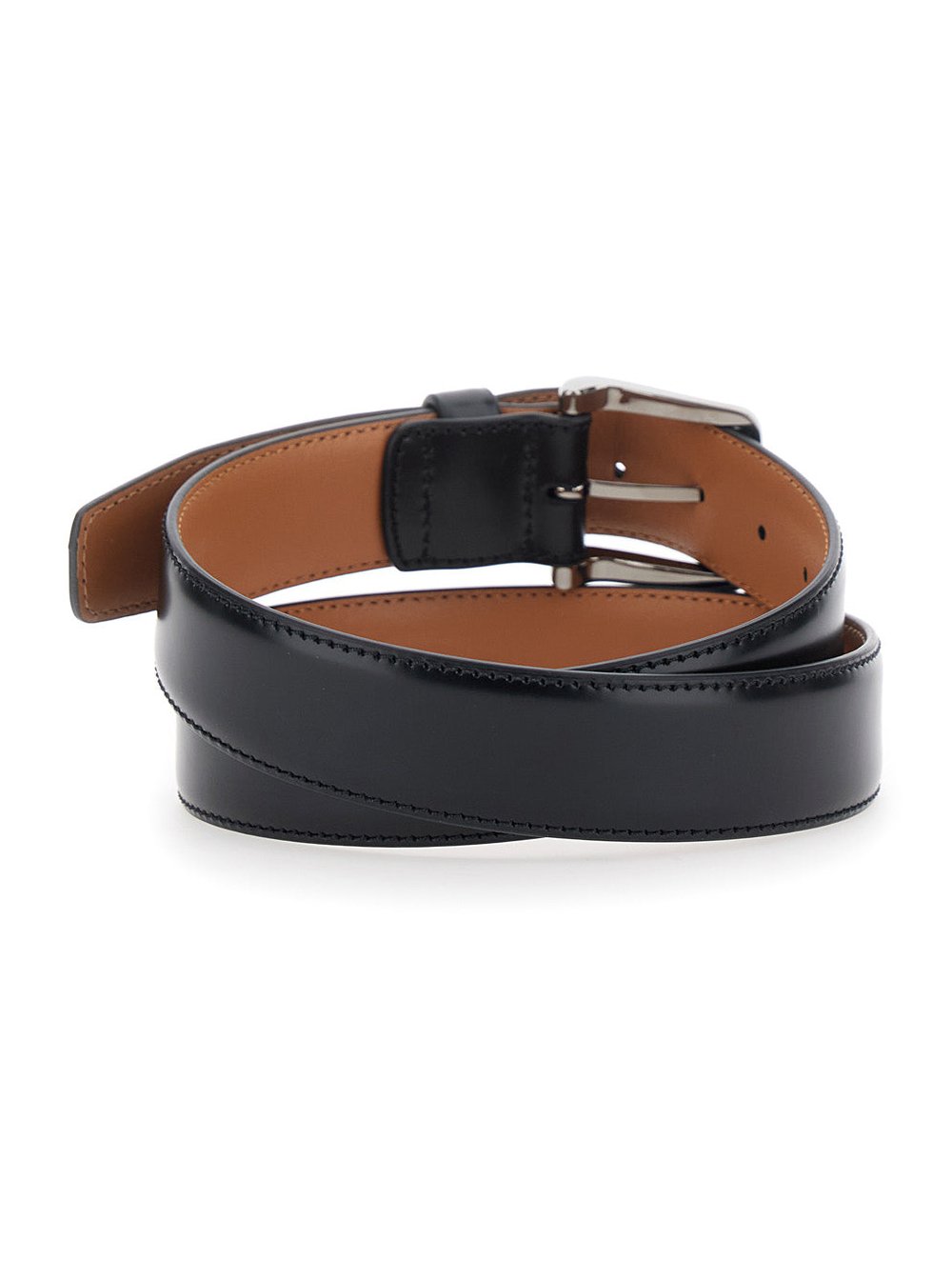 Tod's Smooth Calf Leather Belt — Black, view 2