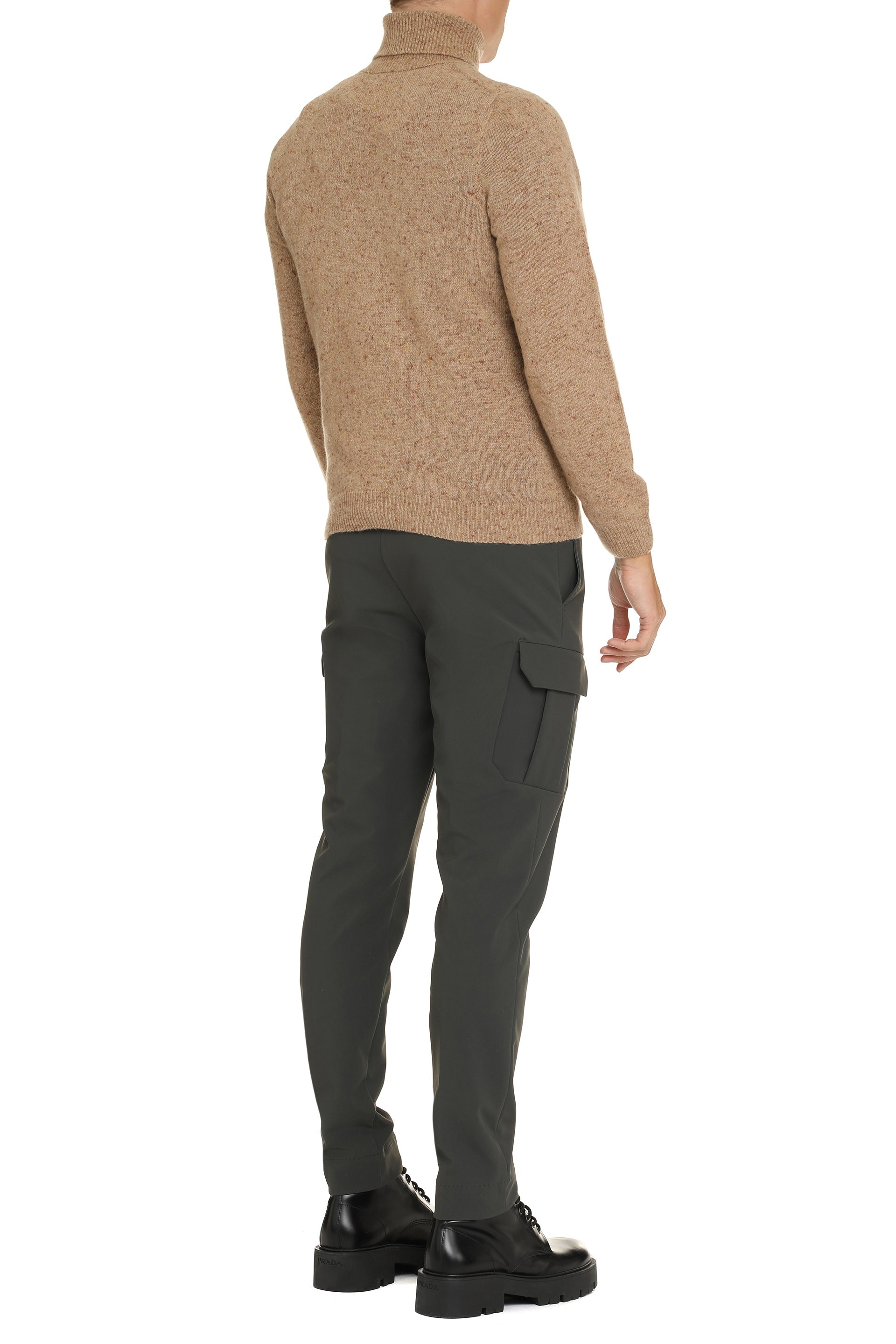 The Alphabet Cashmere Blend Turtleneck Sweater — Camel, view 4