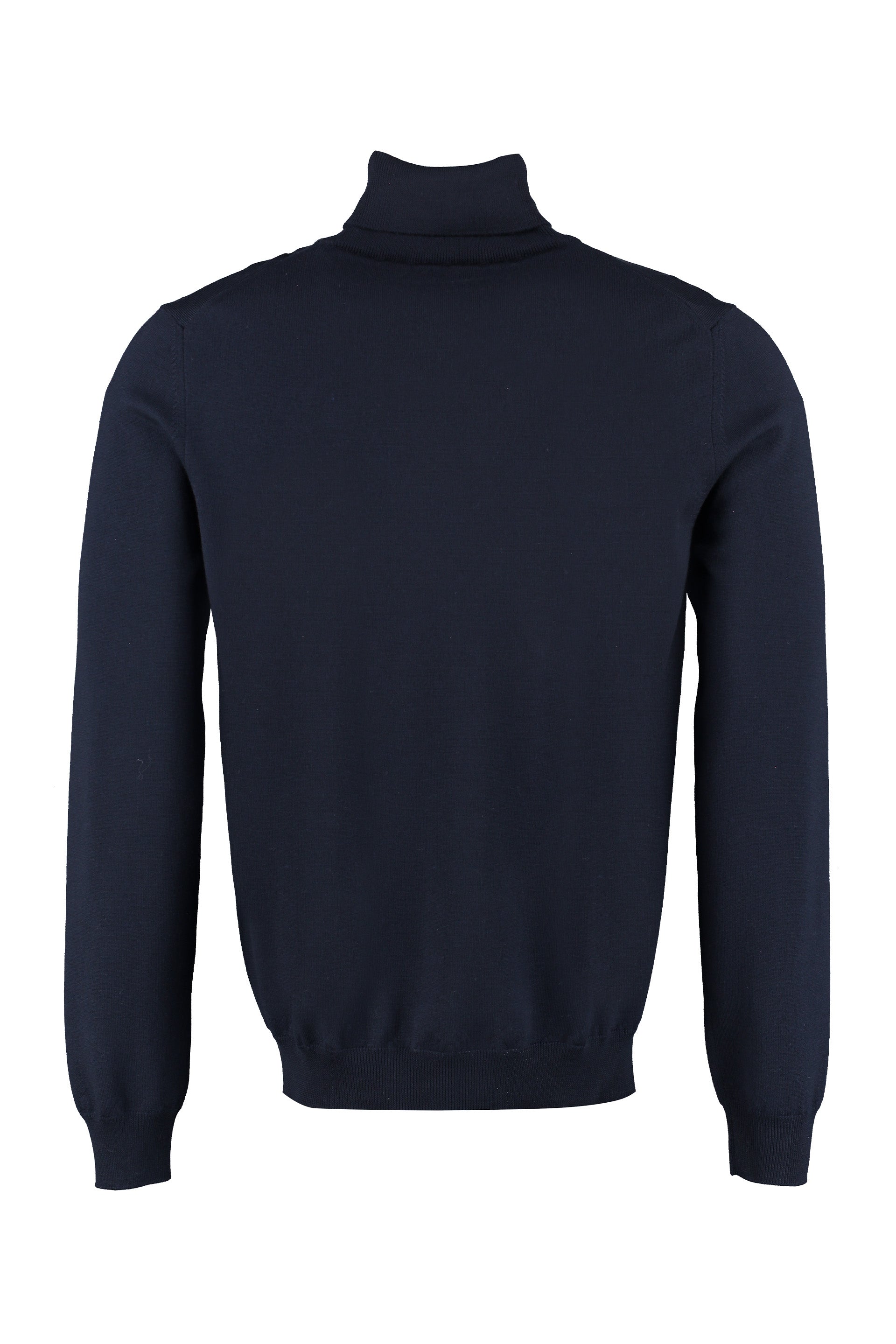 The Alphabet Extra-Fine Wool Turtleneck Sweater — Navy, view 2