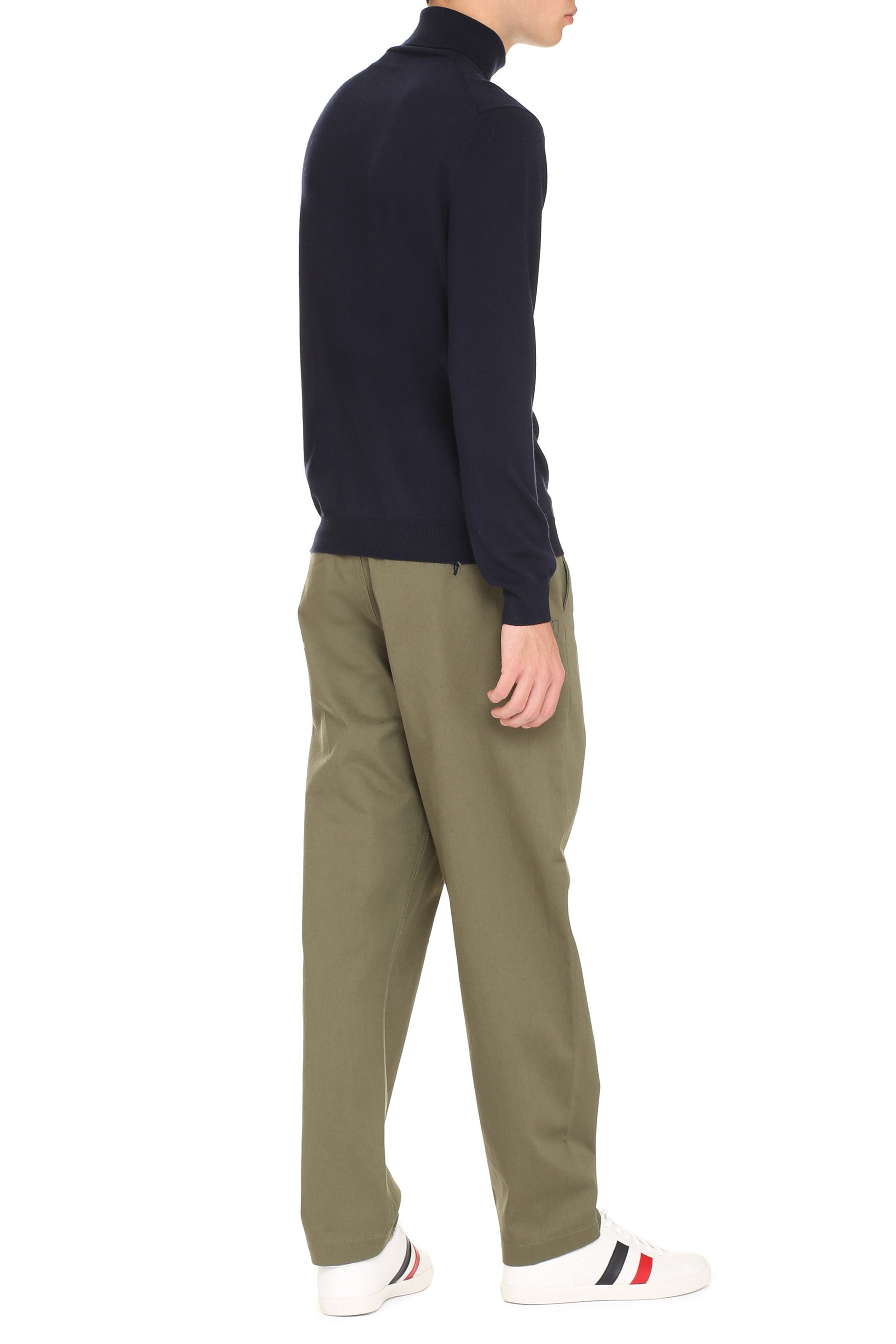 The Alphabet Extra-Fine Wool Turtleneck Sweater — Navy, view 3