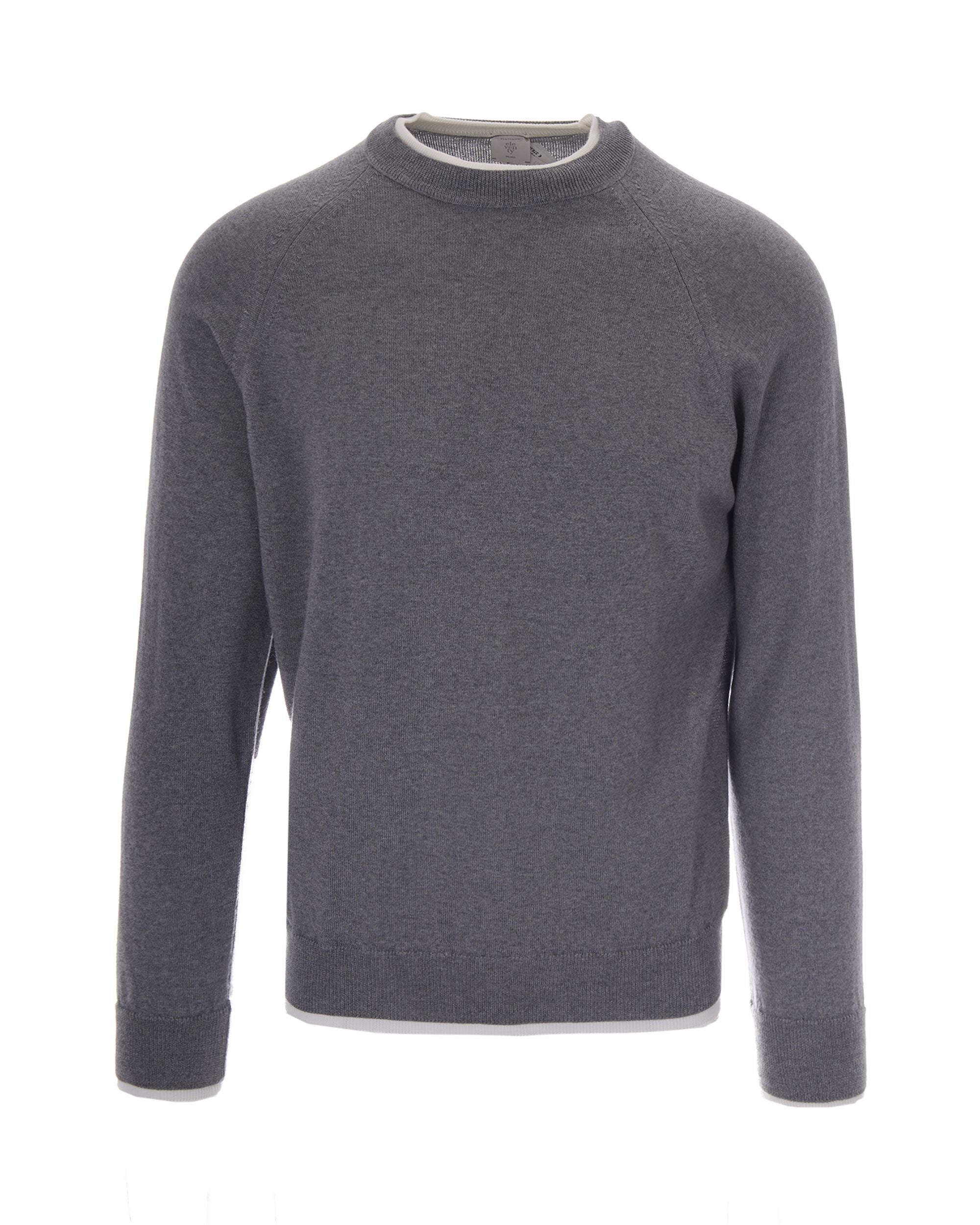 Eleventy Wool Crewneck Sweater — Gray by Eleventy