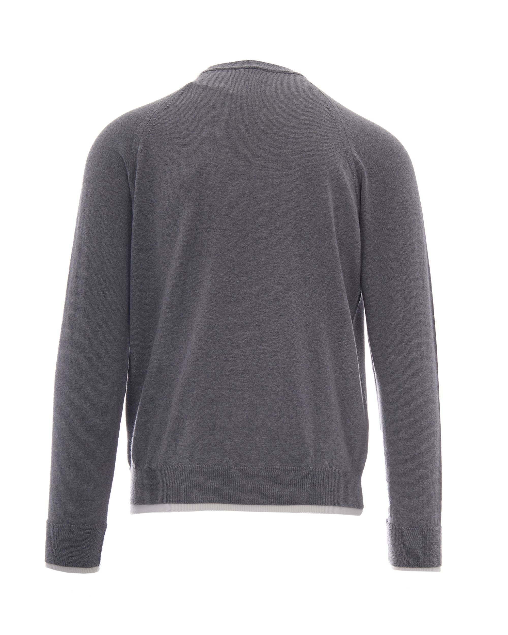 Eleventy Wool Crewneck Sweater — Gray, view 2