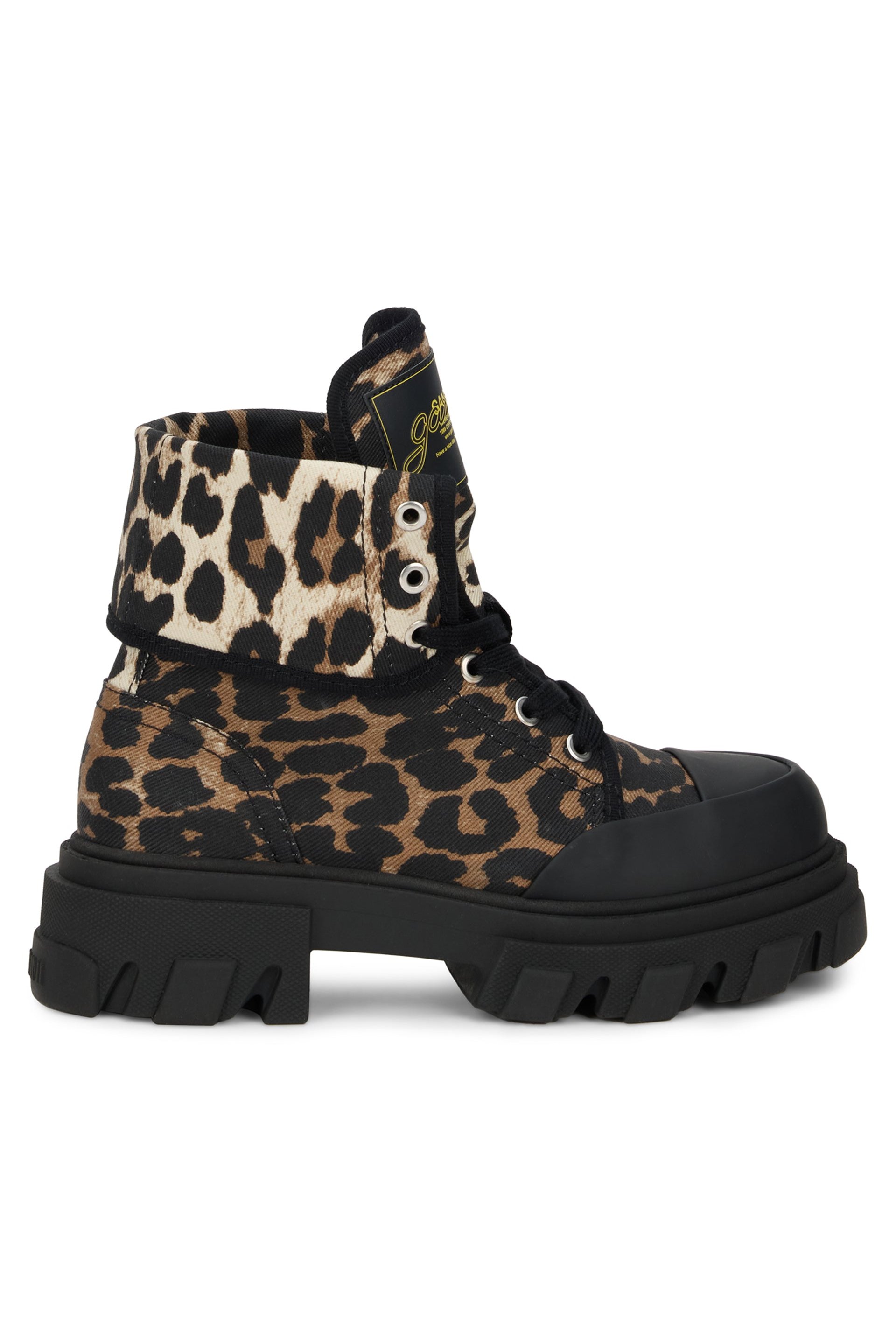 Ganni Leopard Print Cotton Boot — Multicolor by Ganni