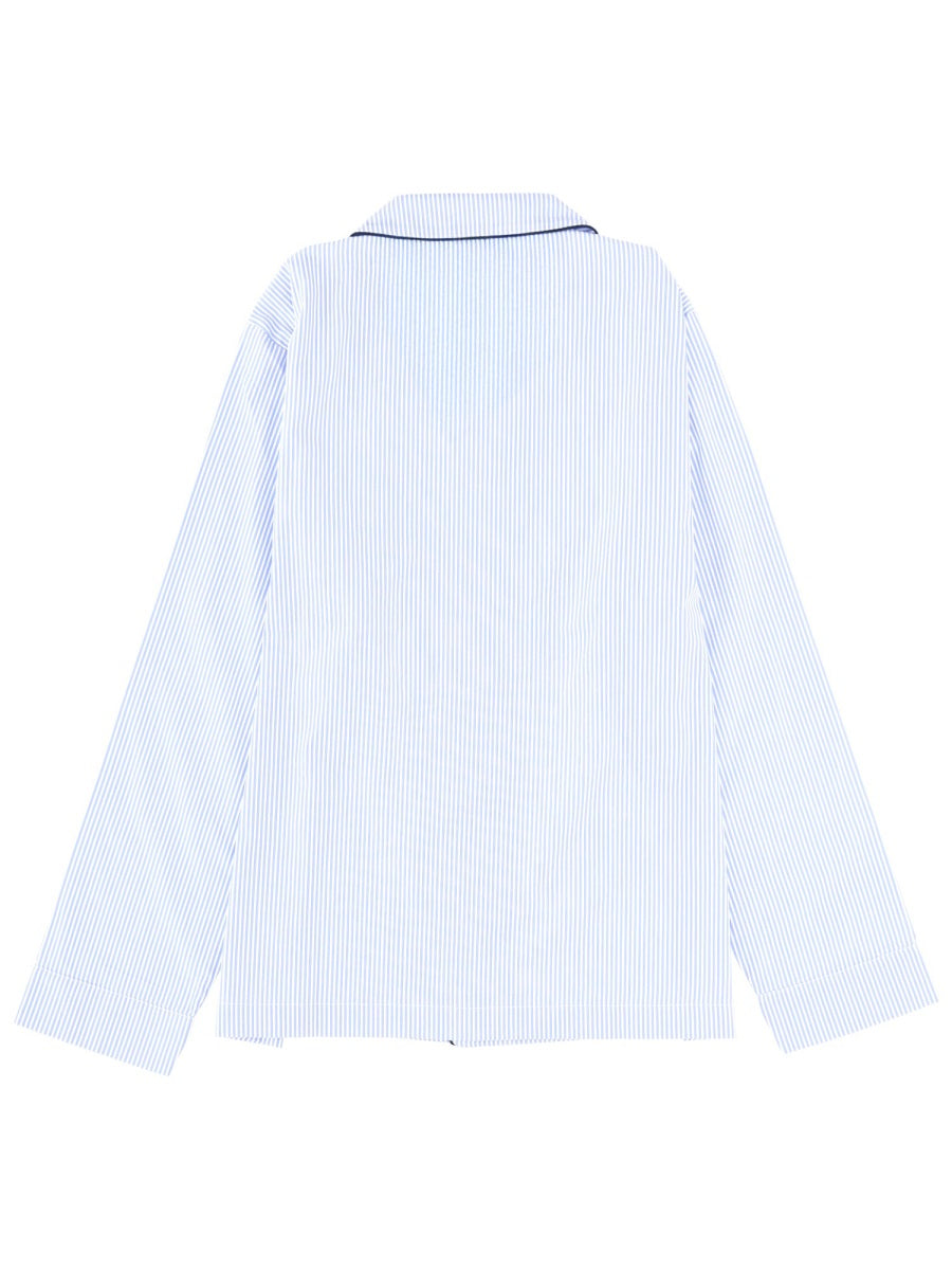 Sporty & Rich Cotton Pajama Shirt — Blue, view 2