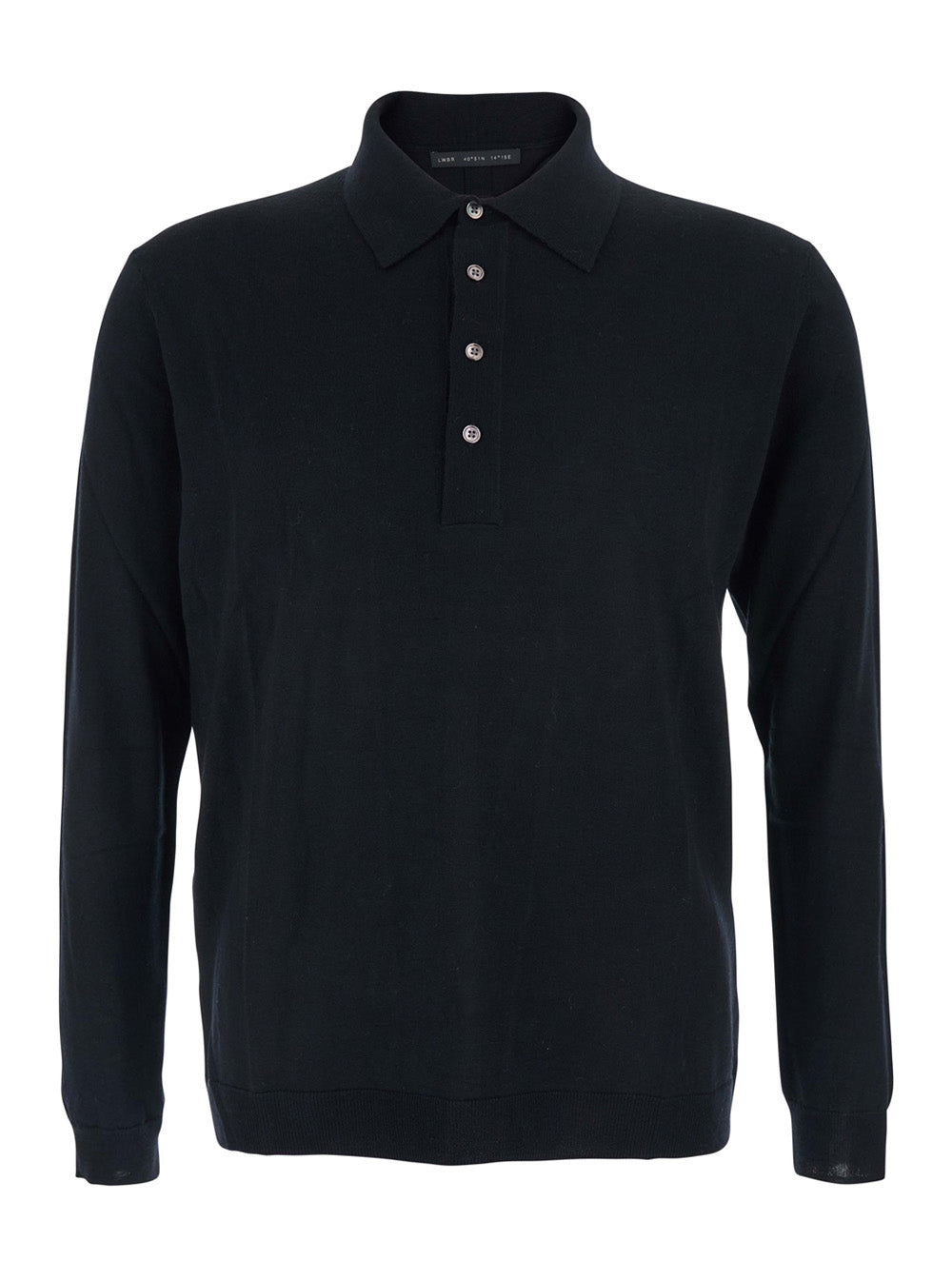 Low Brand Wool Polo-Collar Sweater — Black by Low Brand