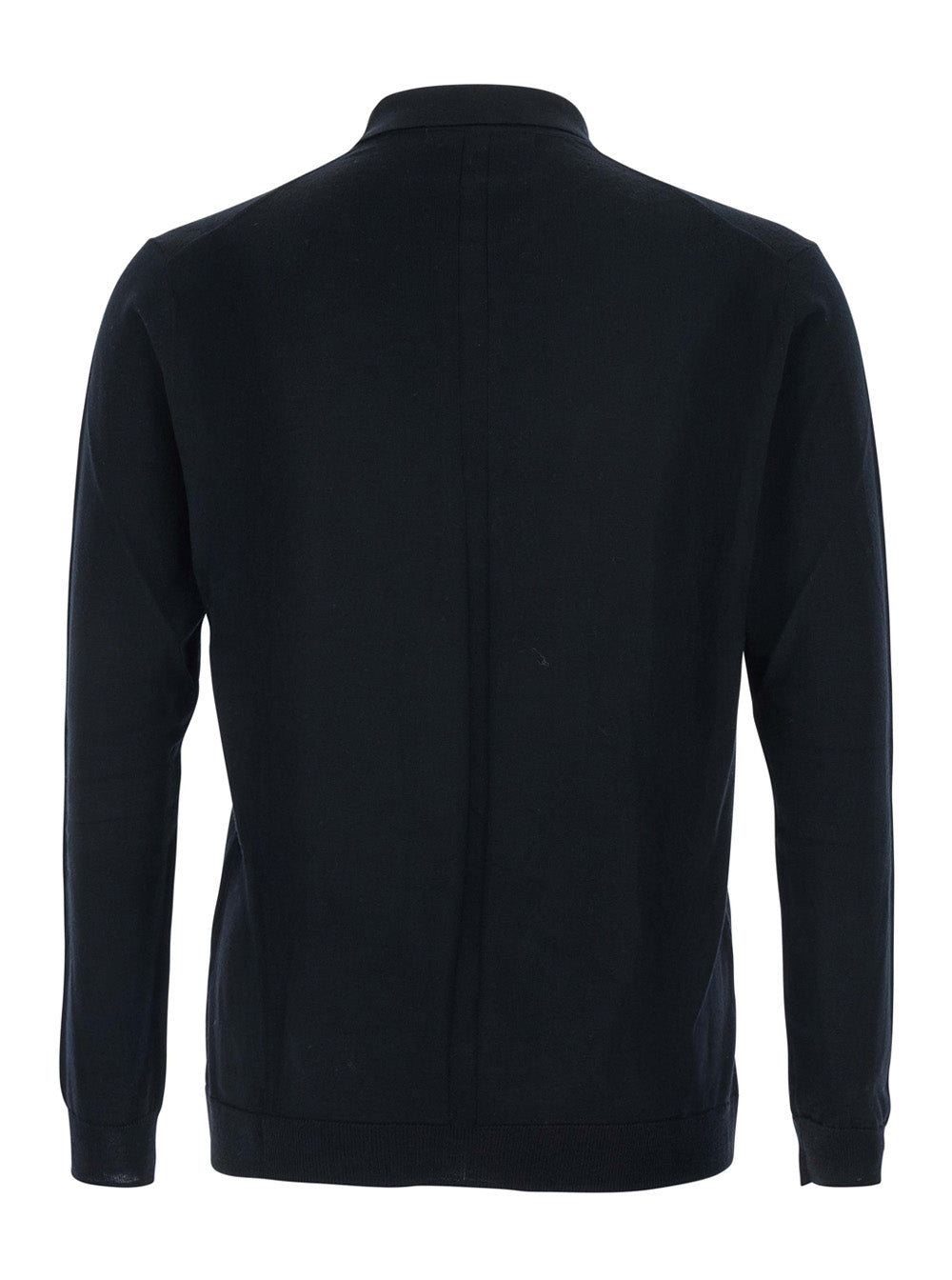 Low Brand Wool Polo-Collar Sweater — Black, view 2