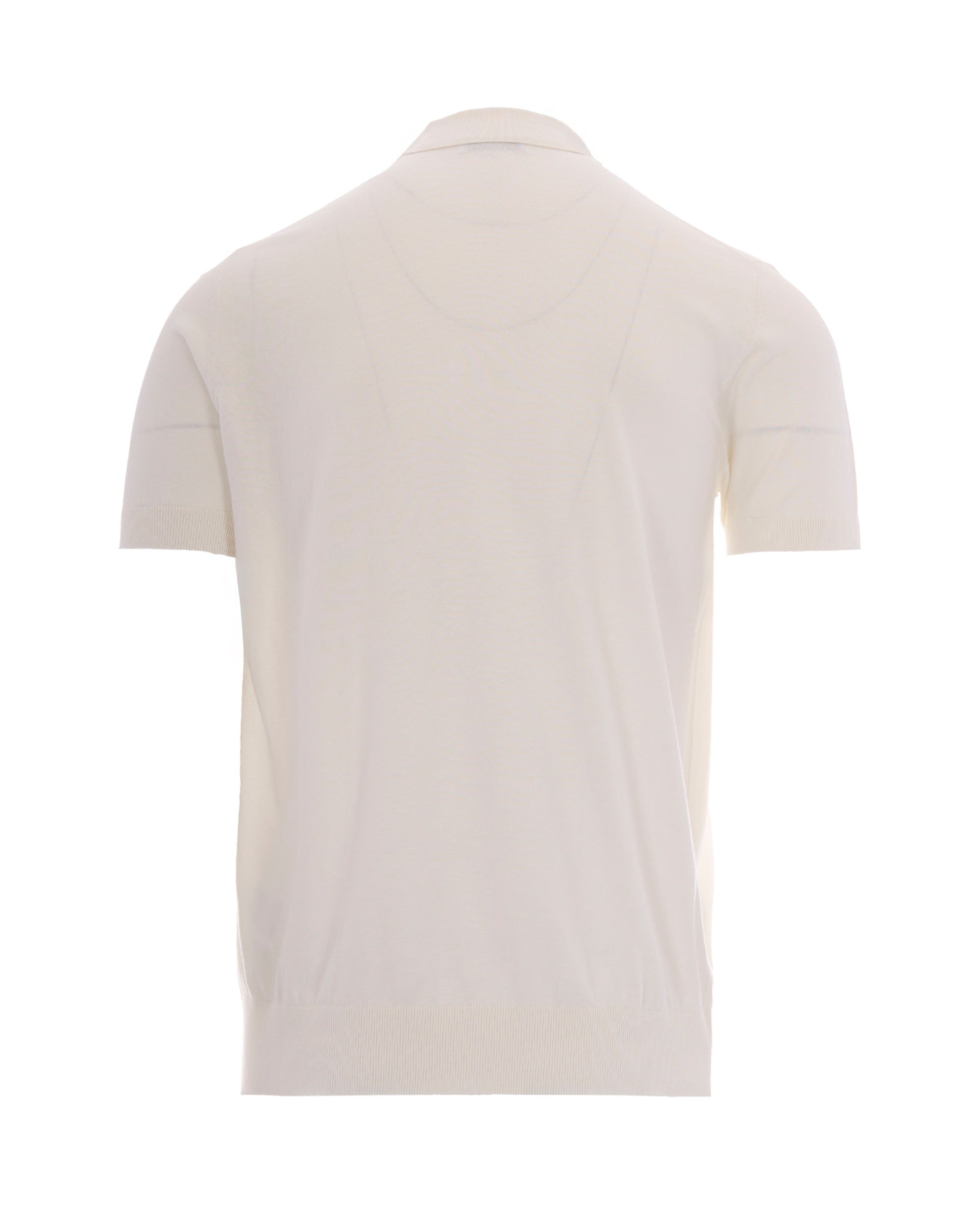 Paolo Pecora Knit Cotton Polo — White, view 2