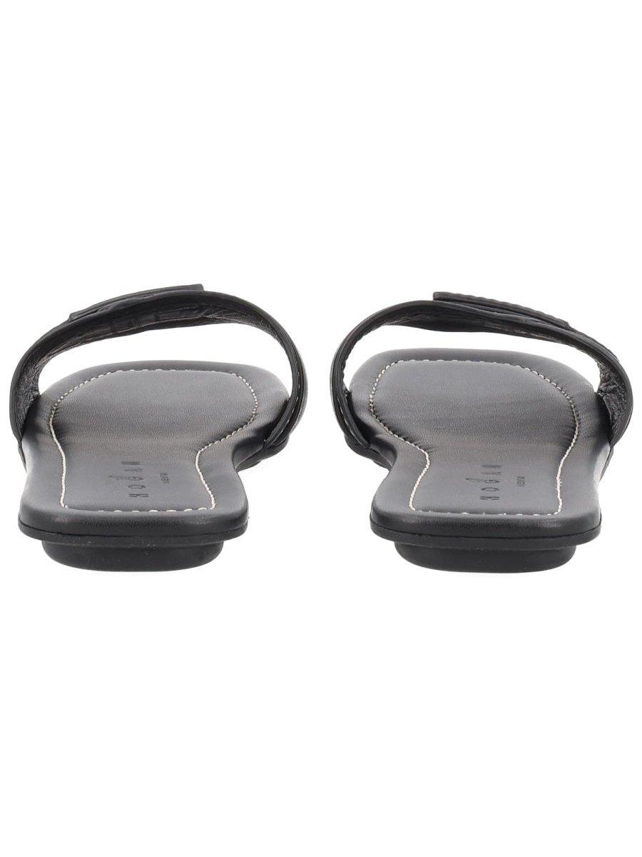 Hogan Flat Sandals — Black, view 2