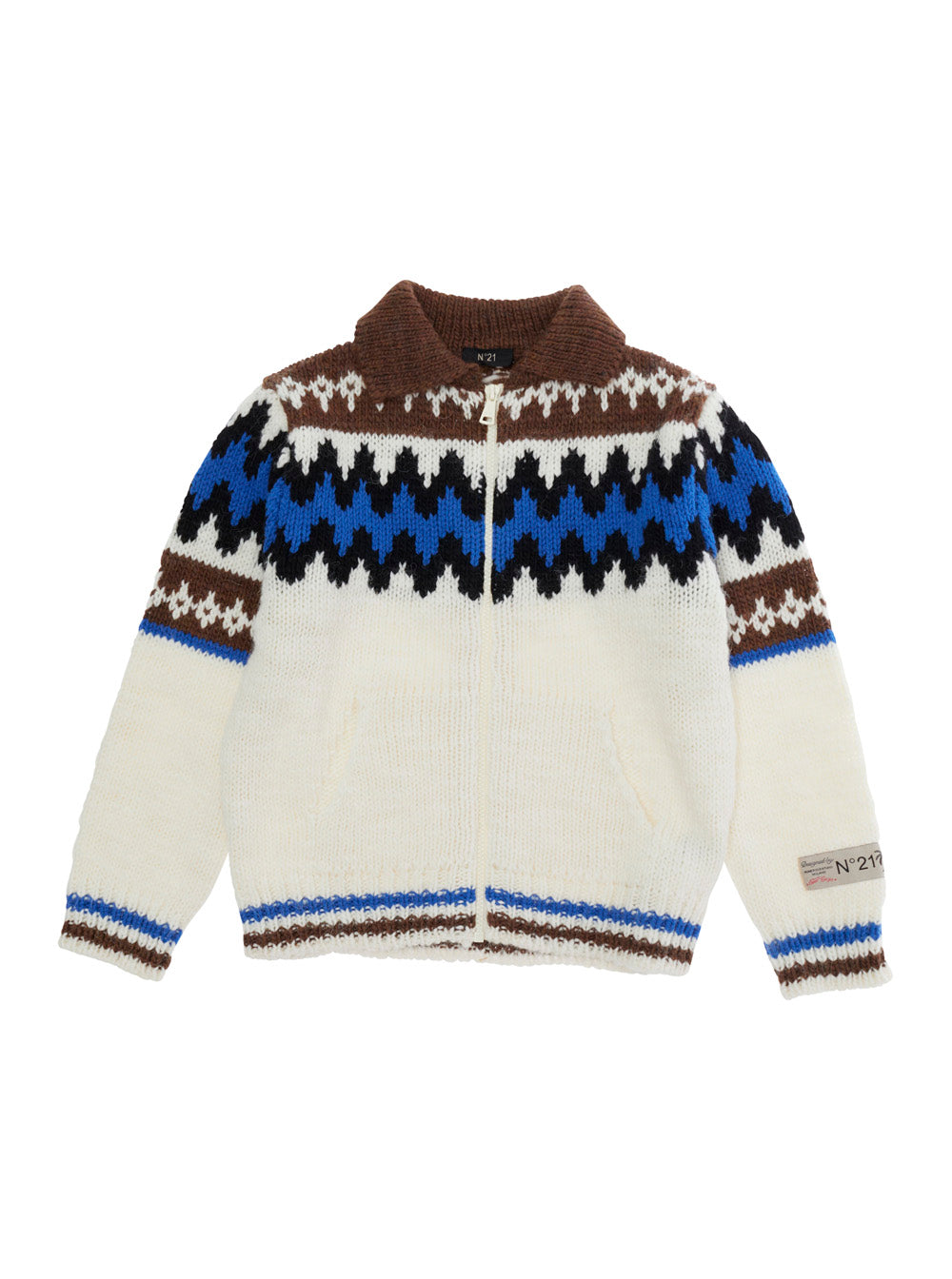 Nº21 Geometric Fair Isle Knit Sweater — Multicolor by Nº21