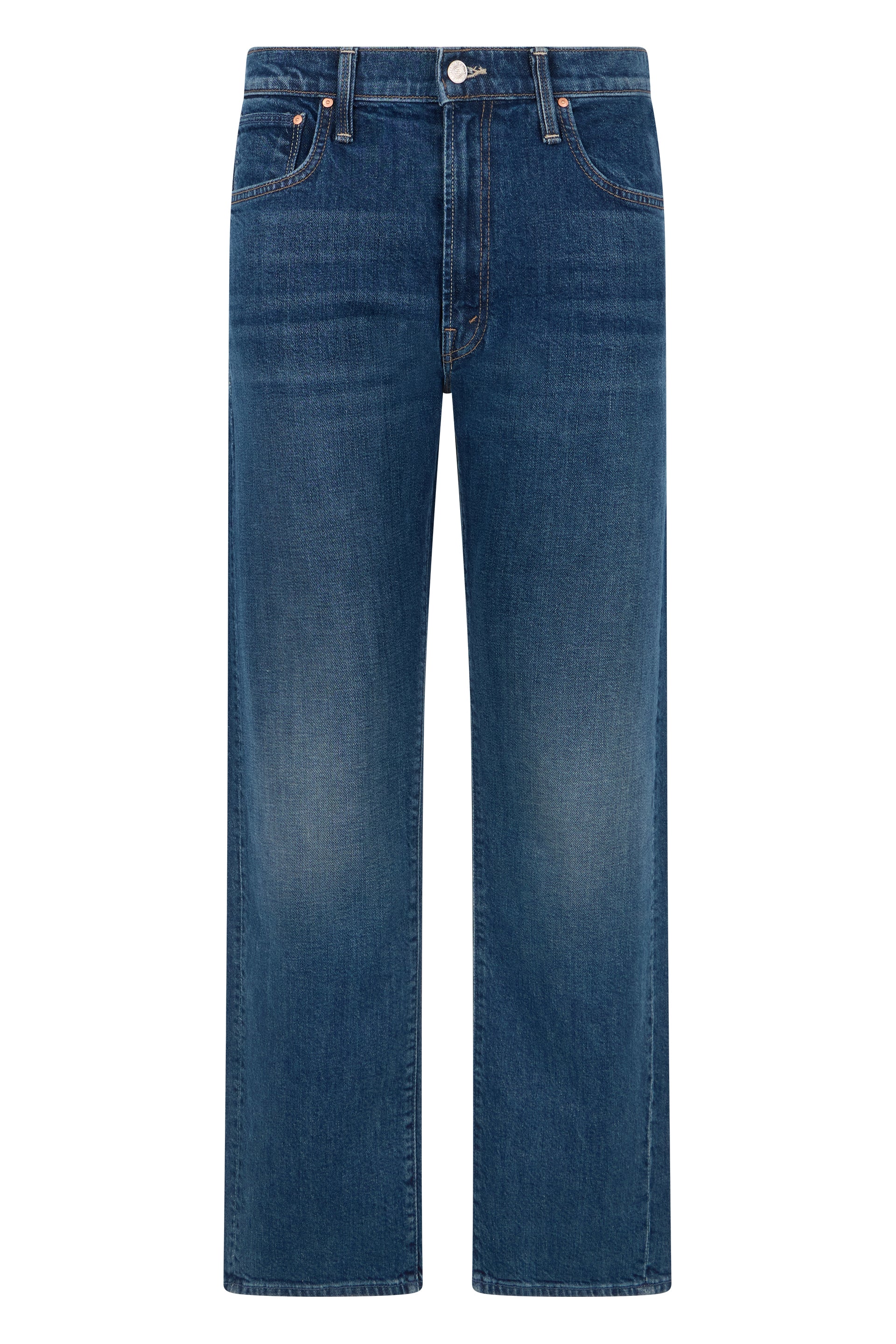 Mother Straight-Leg Cotton Jeans — Blue by Mother