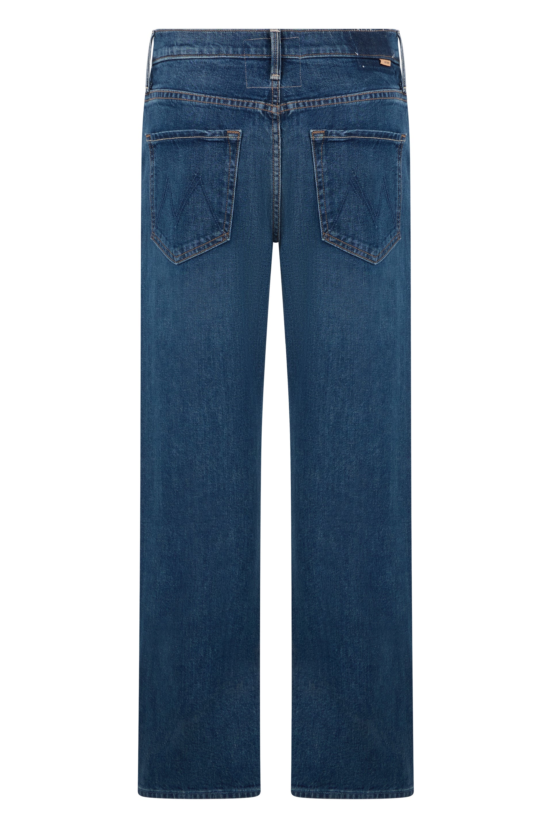 Mother Straight-Leg Cotton Jeans — Blue, view 2