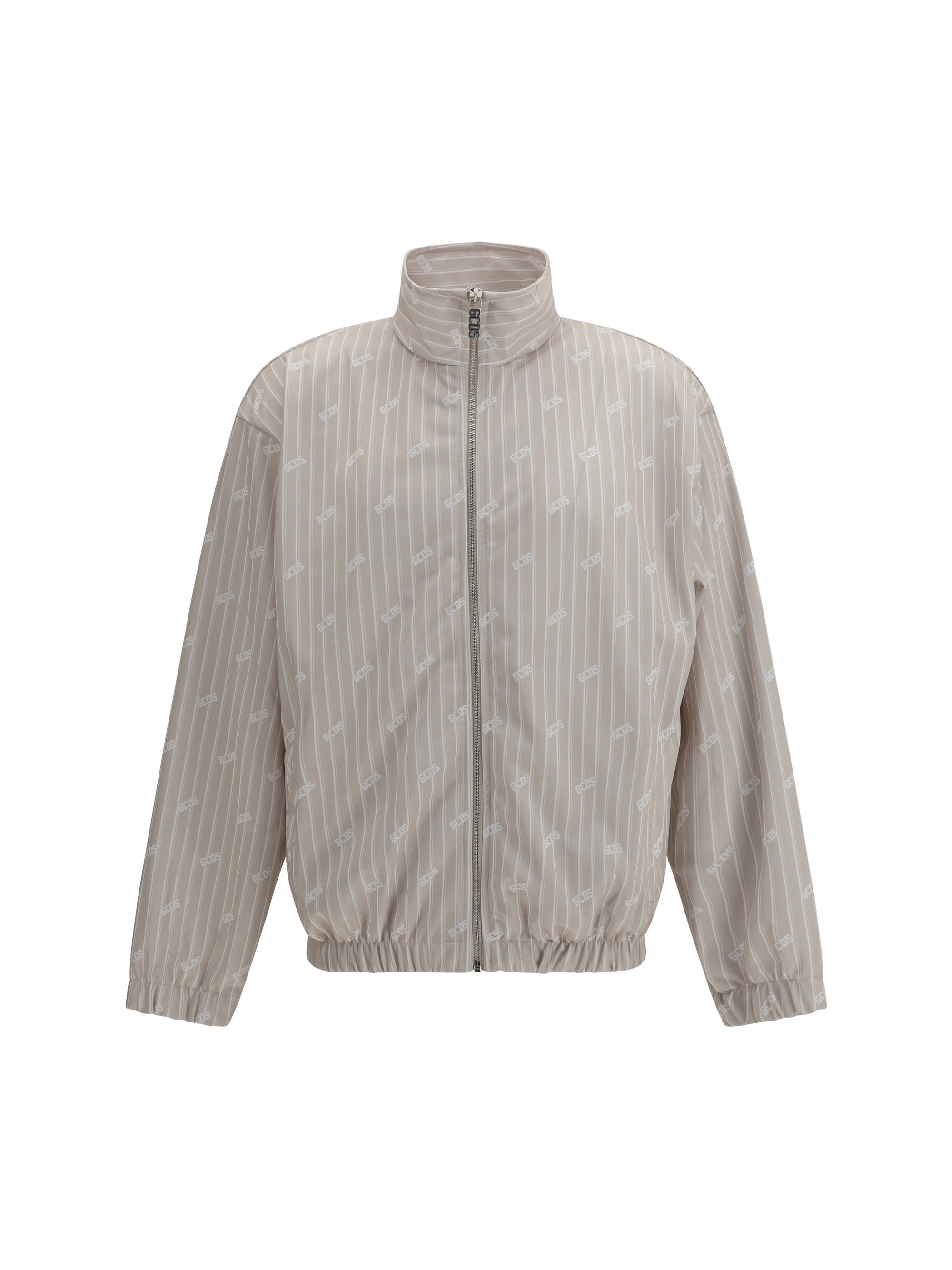 GCDS Logo Pinstripe Technical Track Jacket — Beige by GCDS