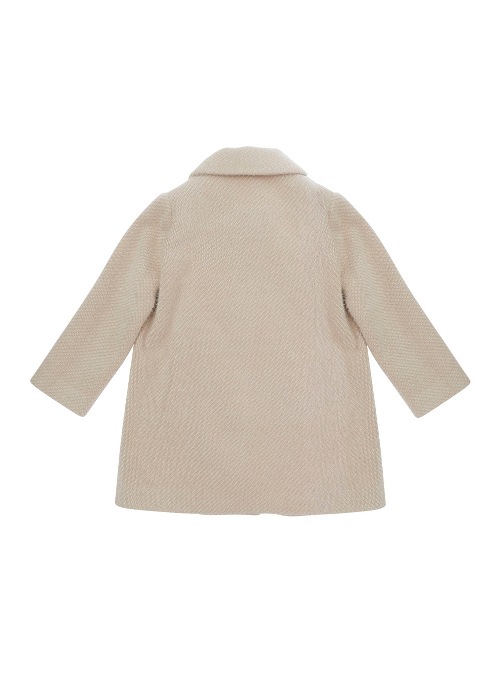 Monnalisa V-Neck Coat — White by Monnalisa