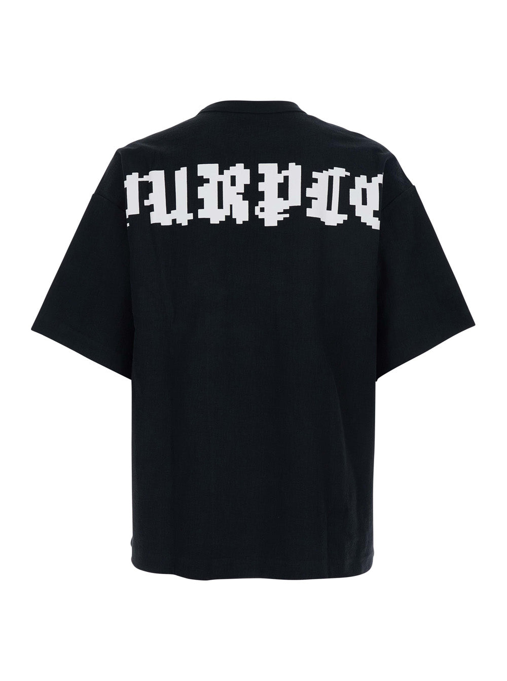 Purple Brand Logo-Embroidered Cotton T-Shirt — Black, view 2