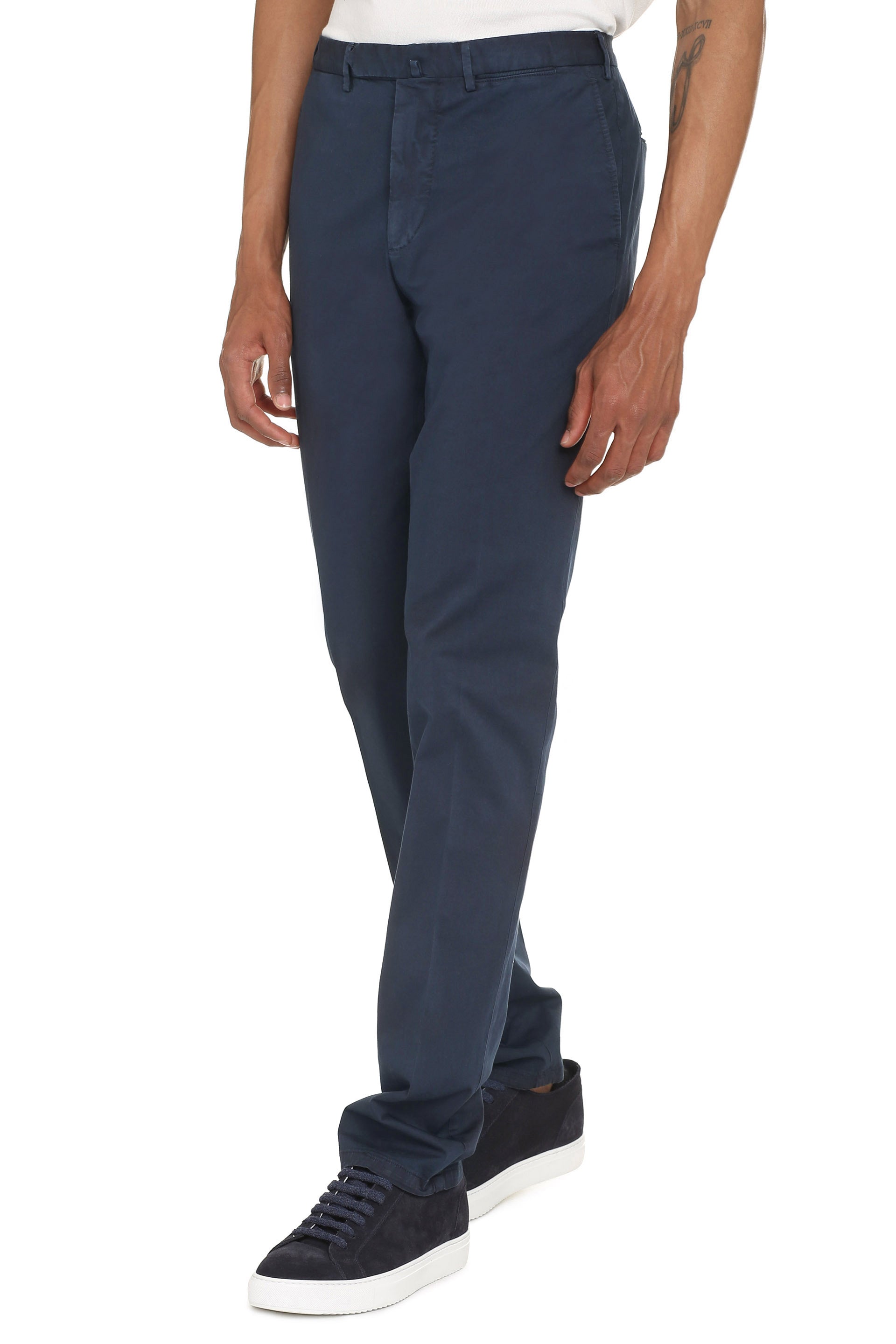 The Alphabet Stretch Cotton Chinos — Navy, view 3