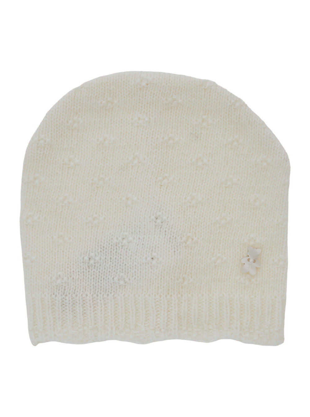 NanáN I26465 Viscose-Wool Blend Knit Beanie — White by NanáN
