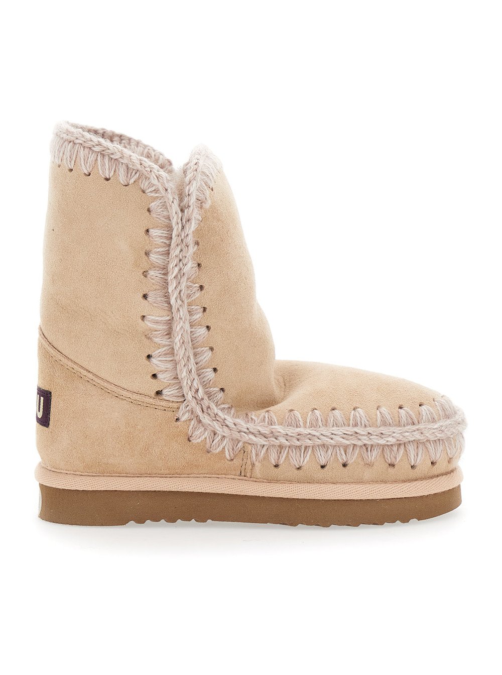 Mou Hand-Crocheted Sheepskin Boot — Beige by Mou