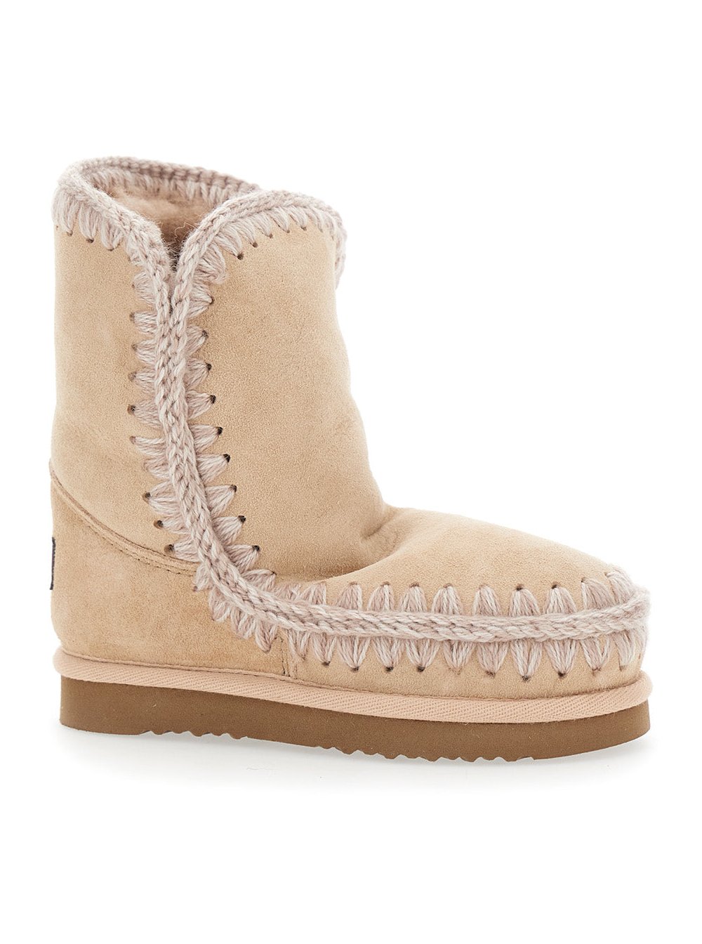 Mou Hand-Crocheted Sheepskin Boot — Beige, view 2