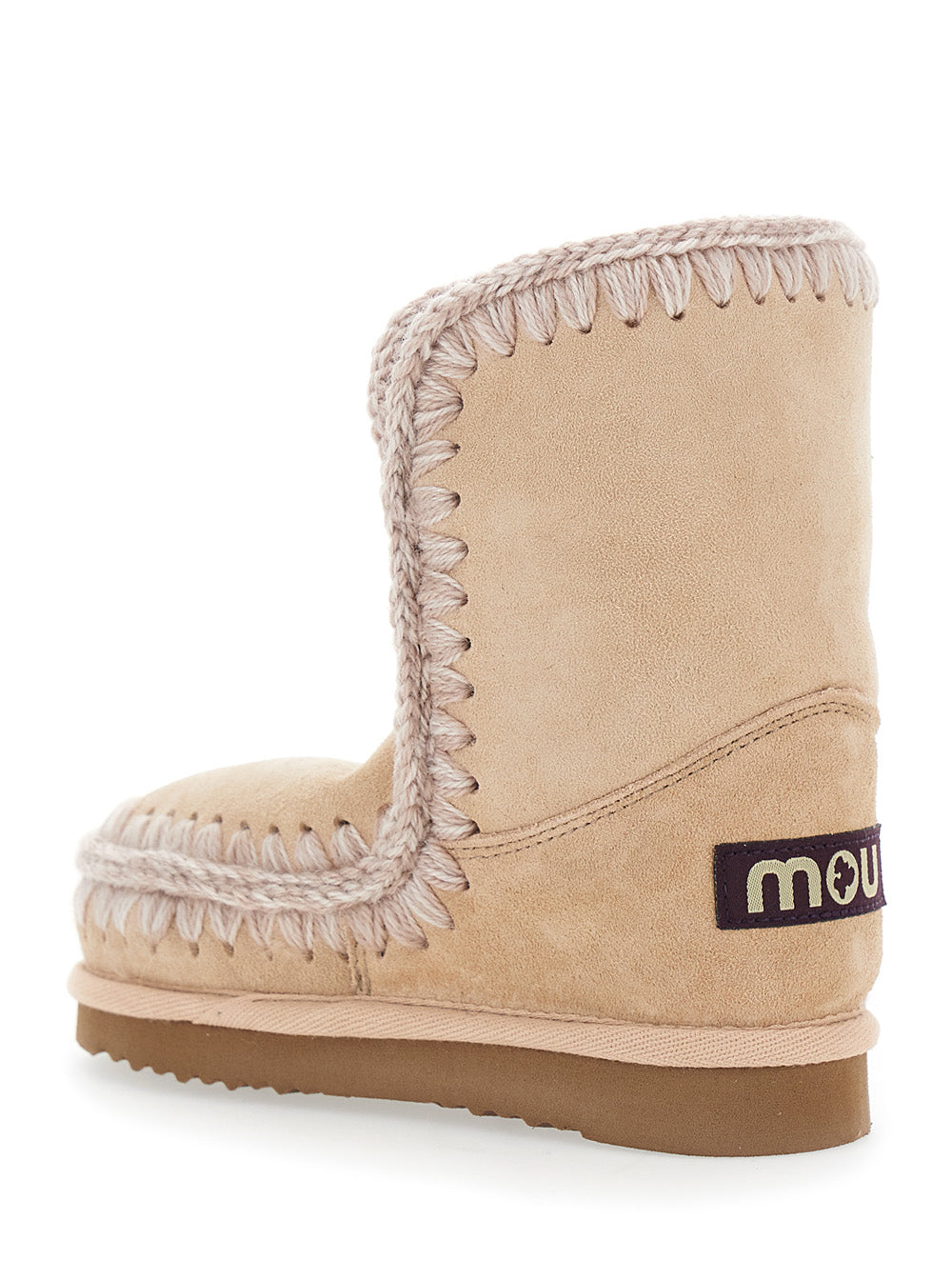 Mou Hand-Crocheted Sheepskin Boot — Beige, view 3