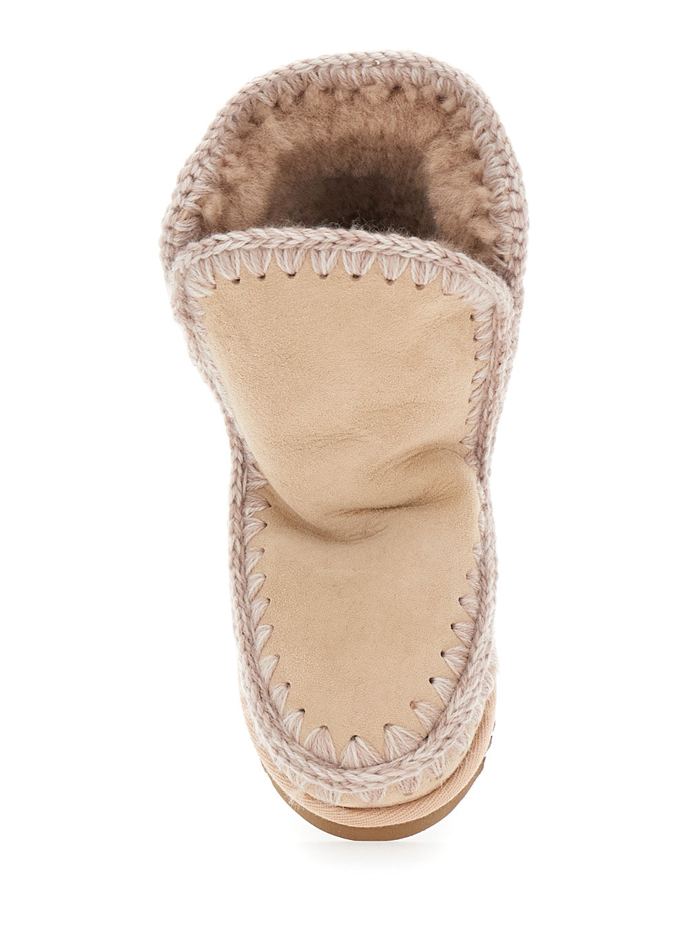 Mou Hand-Crocheted Sheepskin Boot — Beige, view 4