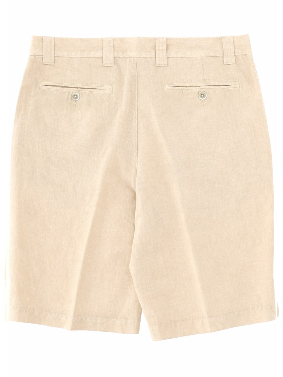 120% Lino Linen Bermudas — Beige, view 2