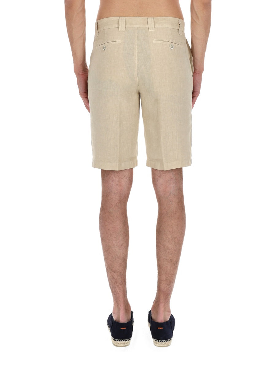 120% Lino Linen Bermudas — Beige, view 5