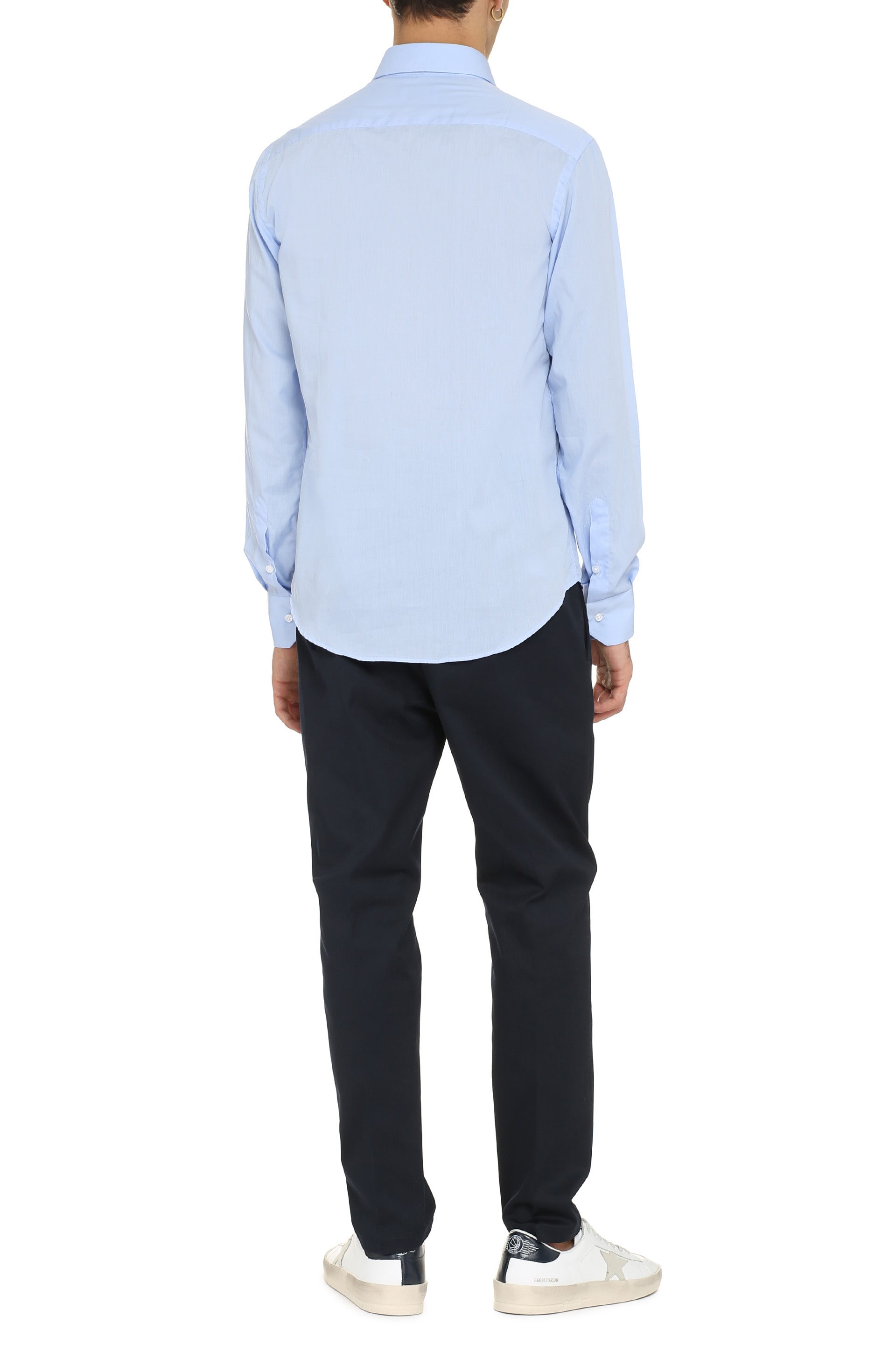 The Alphabet Stretch Cotton Shirt — Blue, view 4