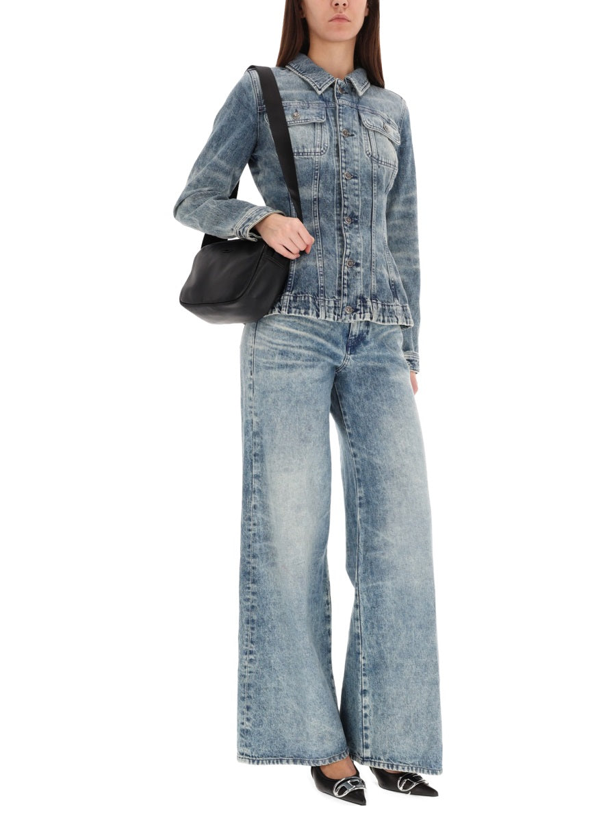 Diesel Cotton and Hemp Blend Denim Jacket — Blue, view 2