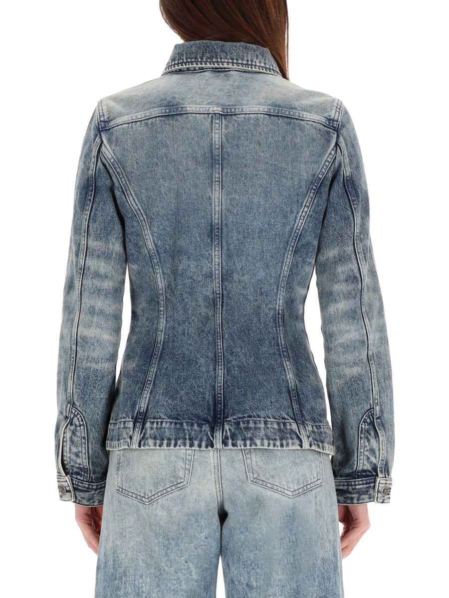 Diesel Cotton and Hemp Blend Denim Jacket — Blue, view 4