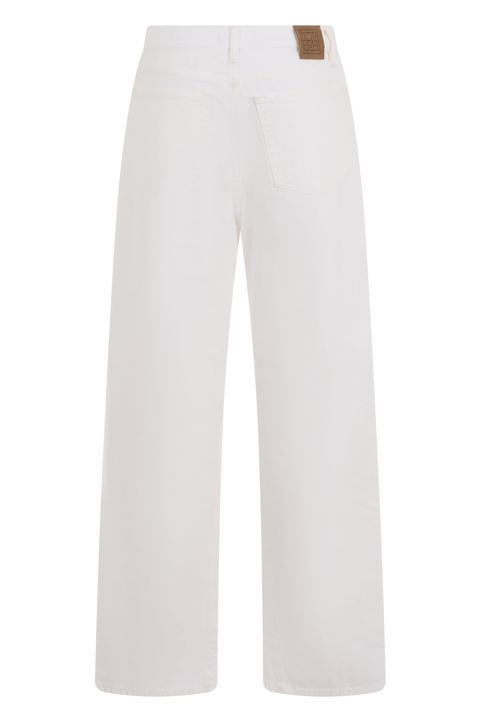 Toteme Straight-Leg Cotton Denim Jeans — White, view 2