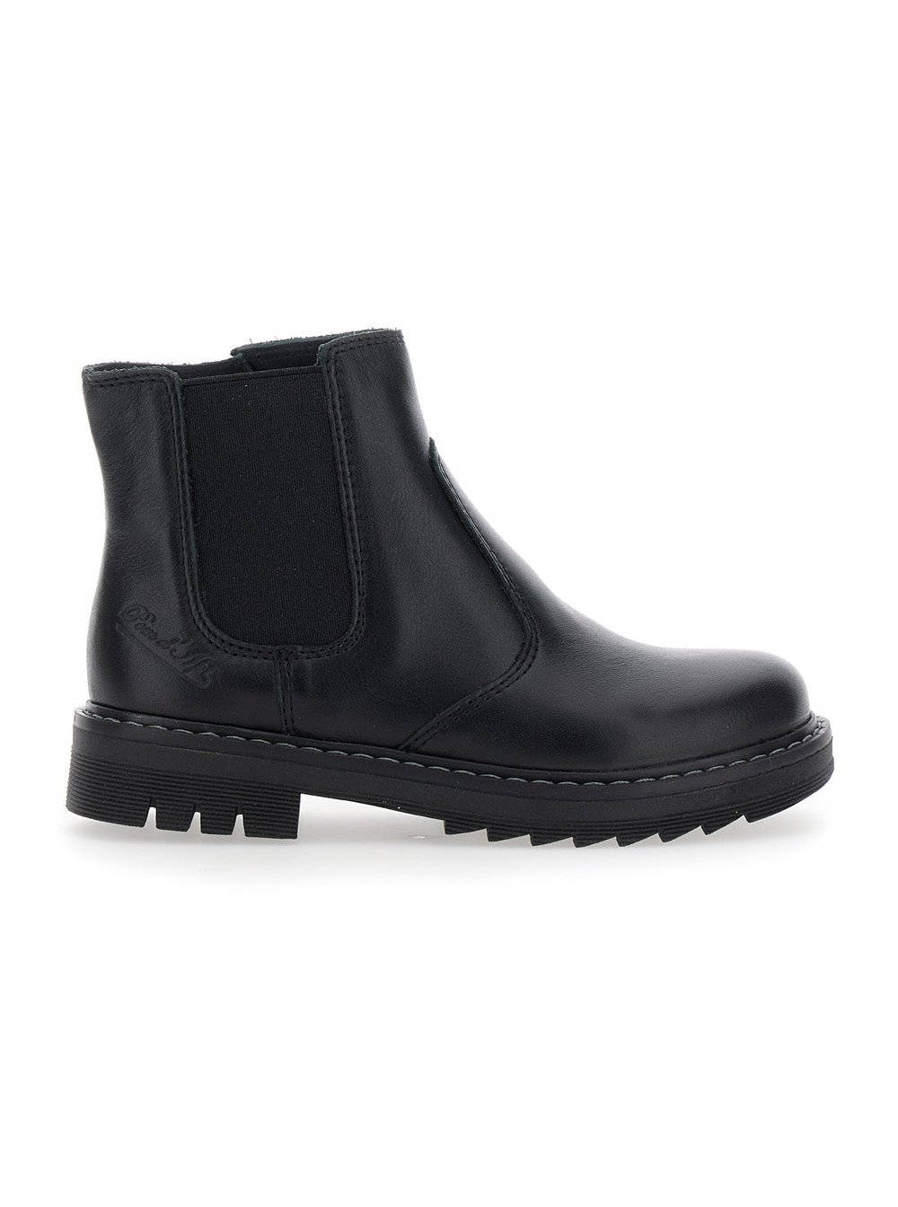 Pom D'Api Embossed Logo Chelsea Ankle Boot — Black by Pom D'Api