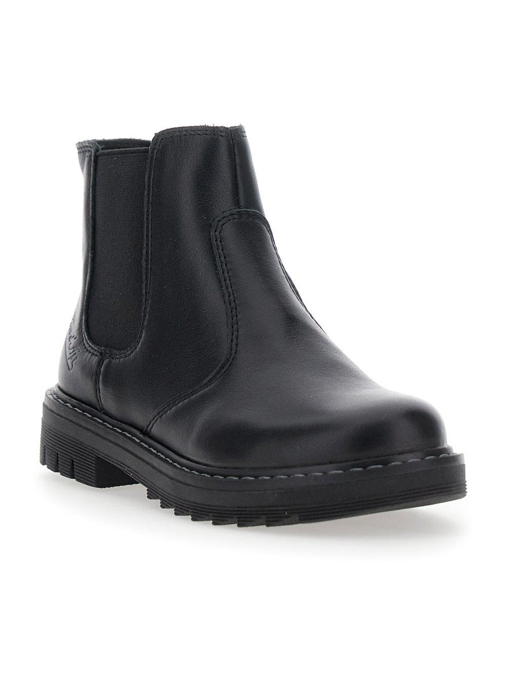 Pom D'Api Embossed Logo Chelsea Ankle Boot — Black, view 2