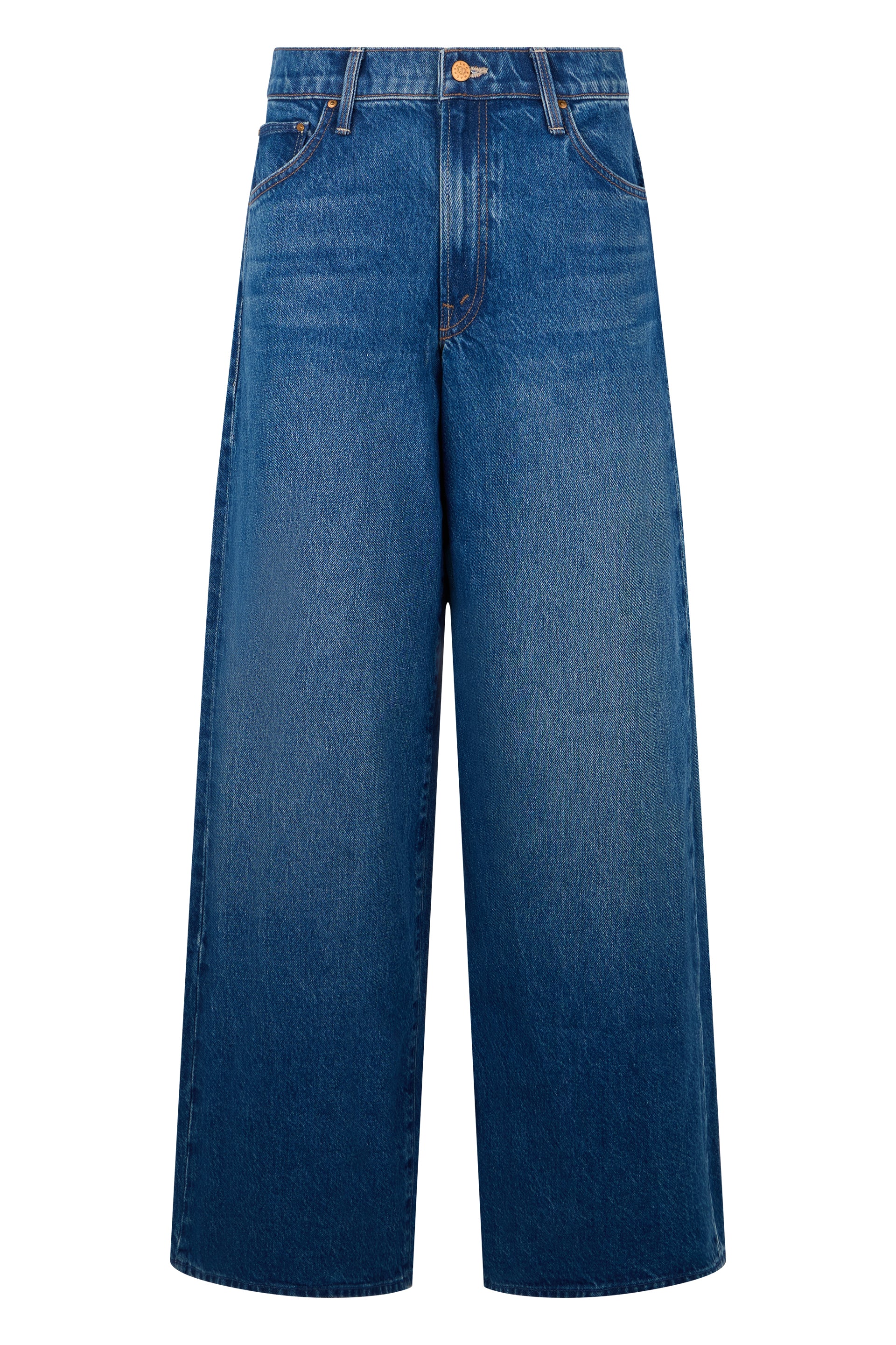 Mother Wide-Leg Organic Cotton Jeans — Blue by Mother