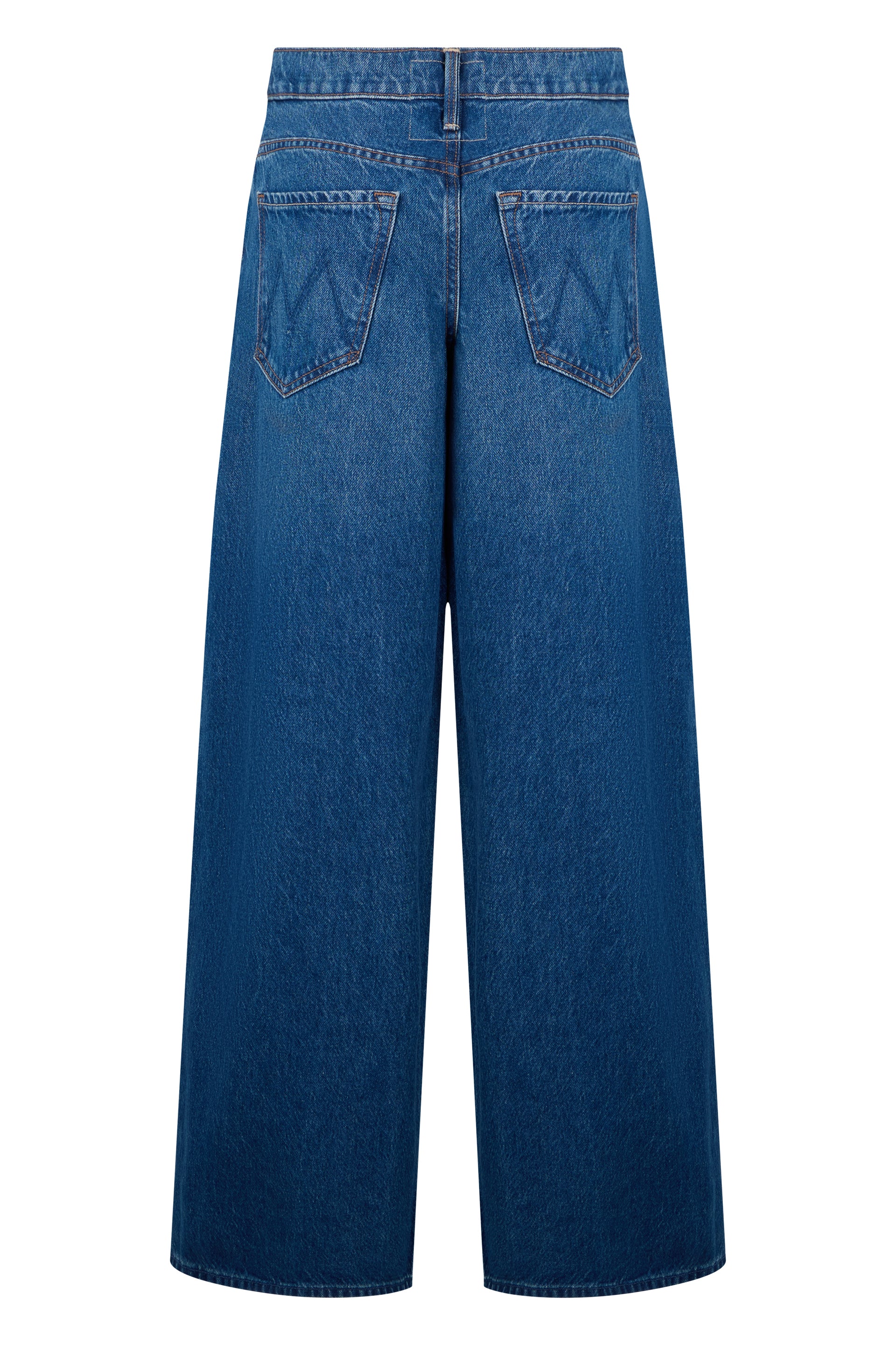 Mother Wide-Leg Organic Cotton Jeans — Blue, view 2