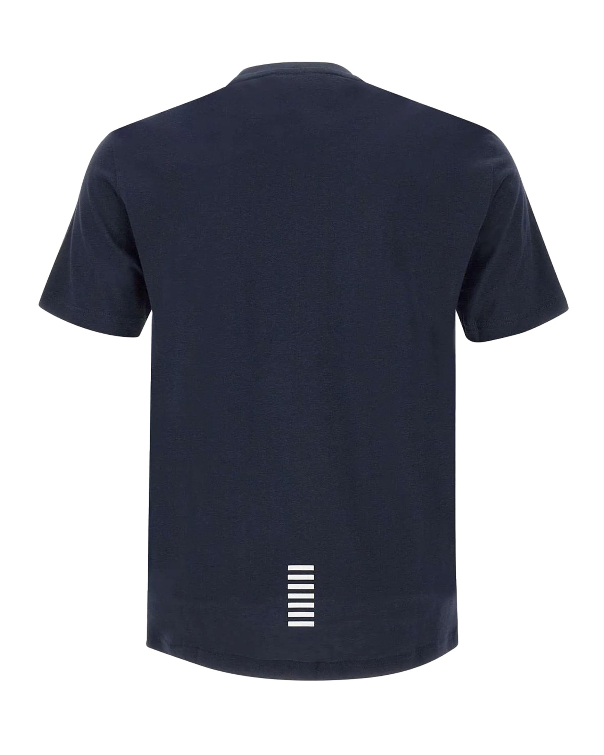 EA7 Logo-Embroidered Cotton T-Shirt — Navy, view 2