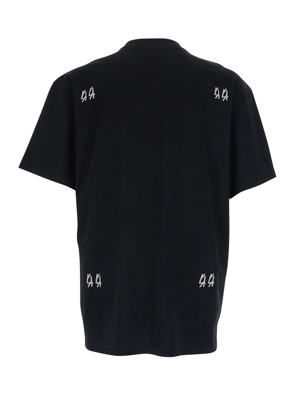 44 Label Group Crew Neck Cotton T-Shirt — Black, view 2