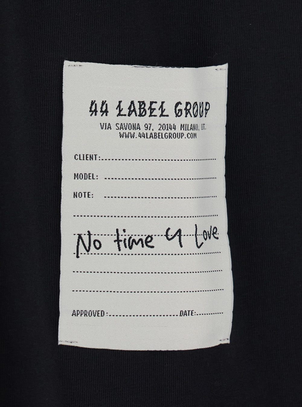 44 Label Group Crew Neck Cotton T-Shirt — Black, view 3