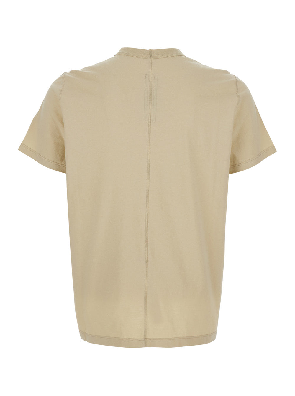 Rick Owens Crew Neck Cotton T-Shirt — Beige, view 2