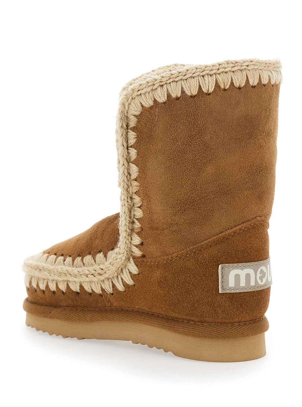Mou Hand-Crocheted Sheepskin Boot — Beige, view 3