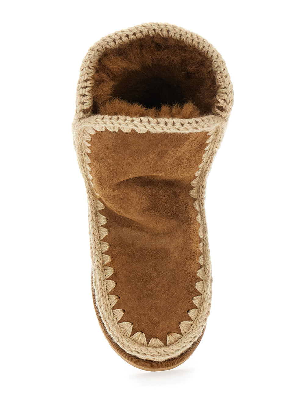 Mou Hand-Crocheted Sheepskin Boot — Beige, view 4