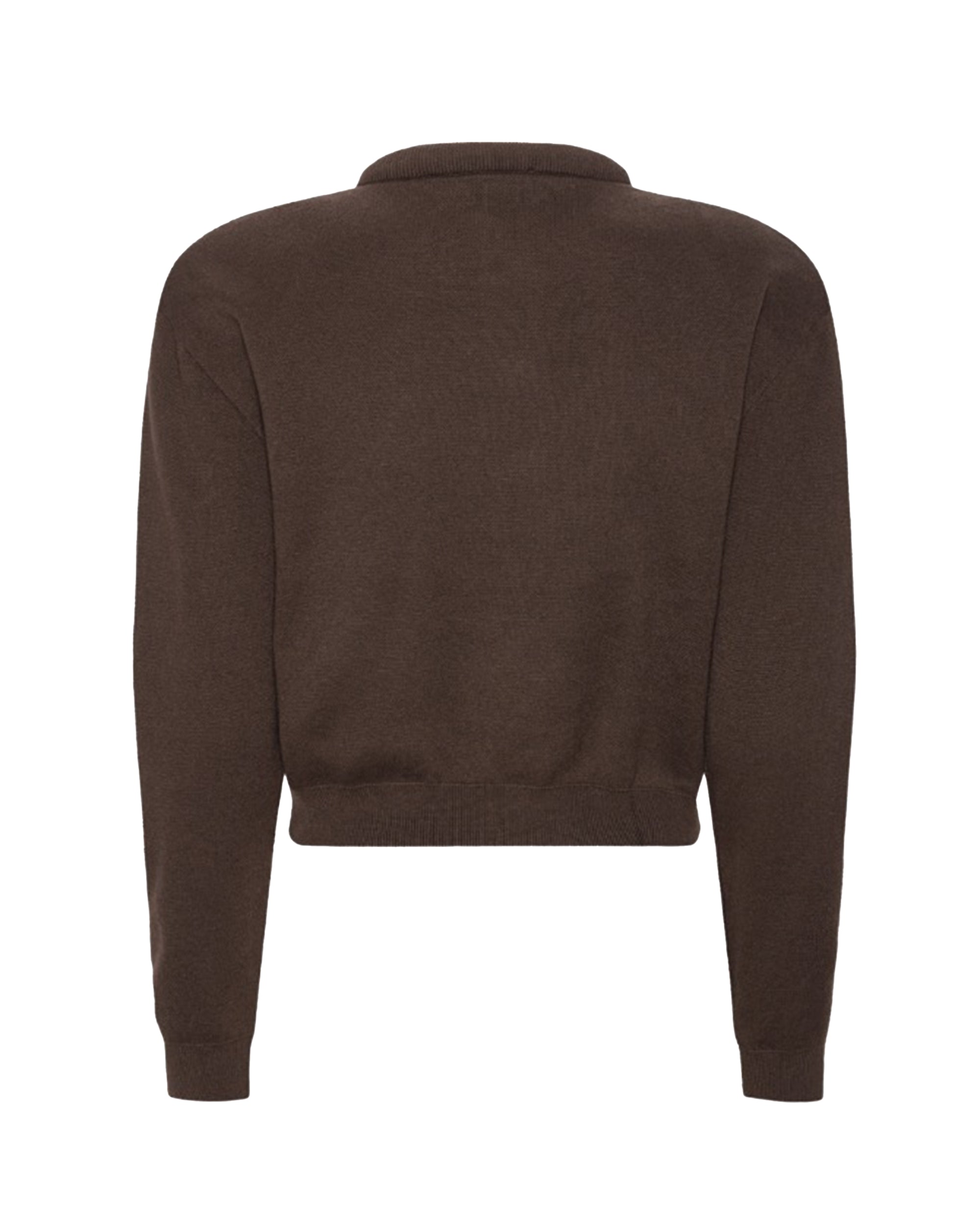 Rotate Birger Christensen Rib-Knit Organic Cotton Cardigan — Brown, view 2