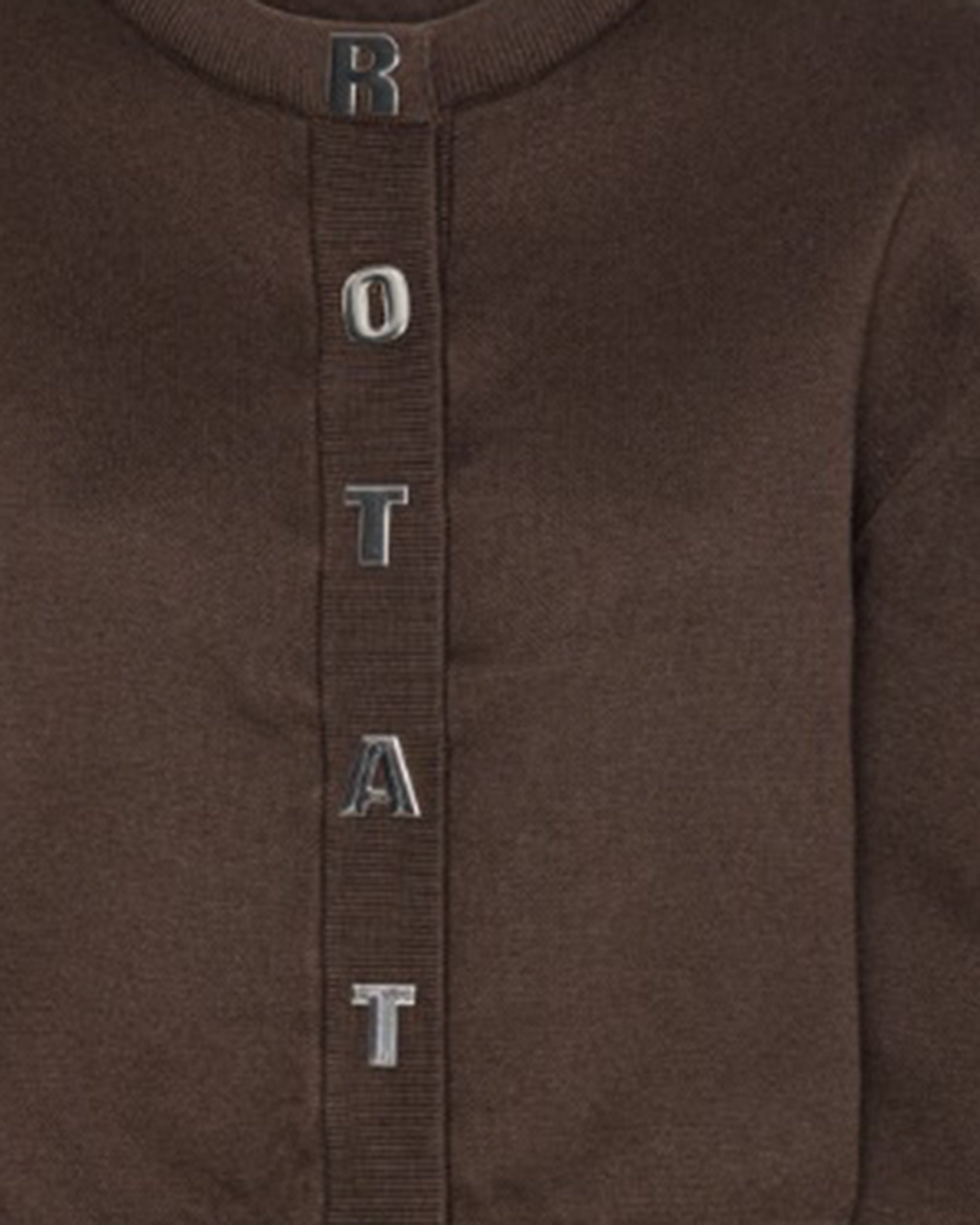 Rotate Birger Christensen Rib-Knit Organic Cotton Cardigan — Brown, view 3
