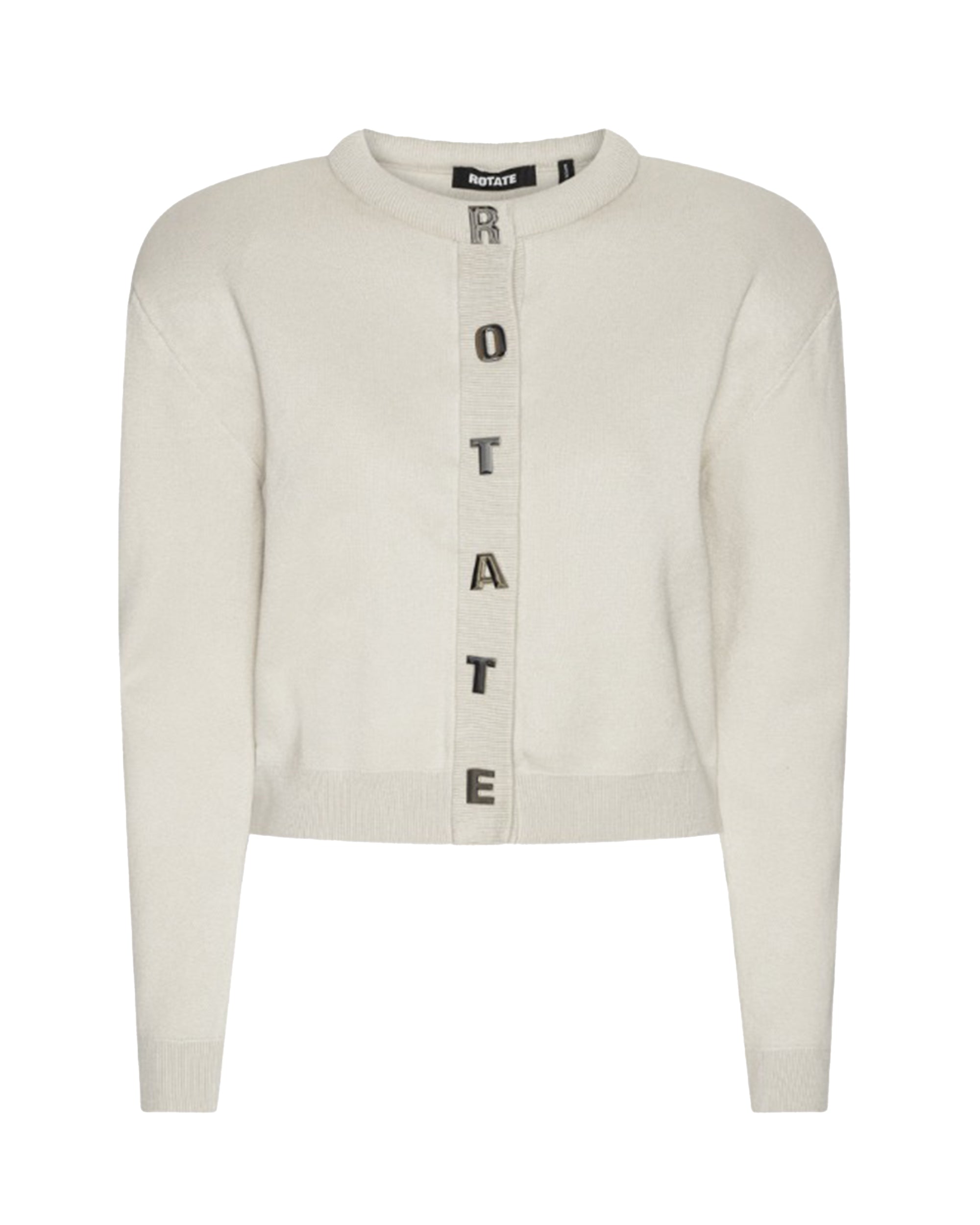Rotate Birger Christensen Ribbed Knit Cotton-Cashmere Cardigan — Beige by Rotate Birger Christensen