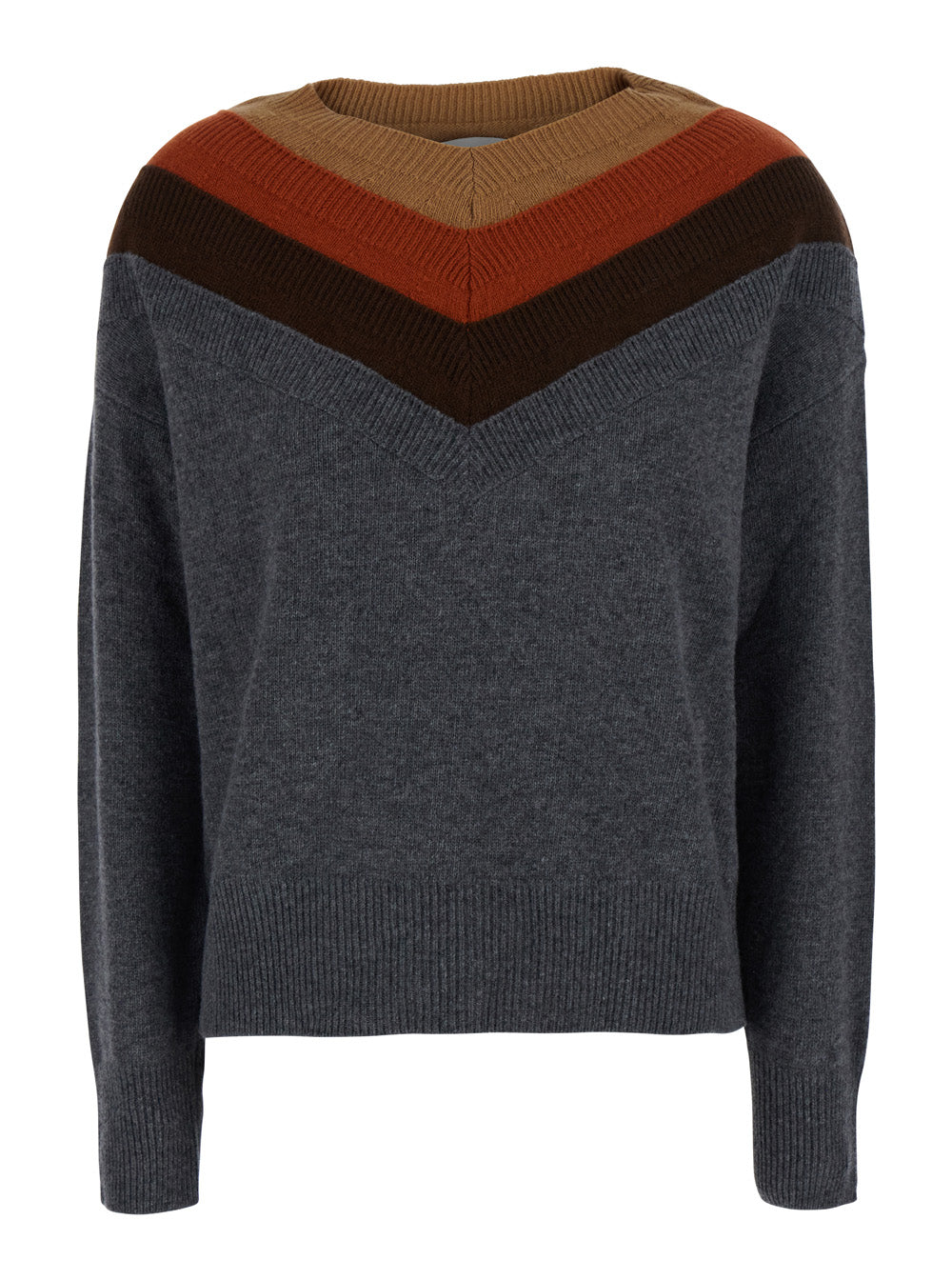 Jucca Colorblock Knit Sweater — Gray by Jucca