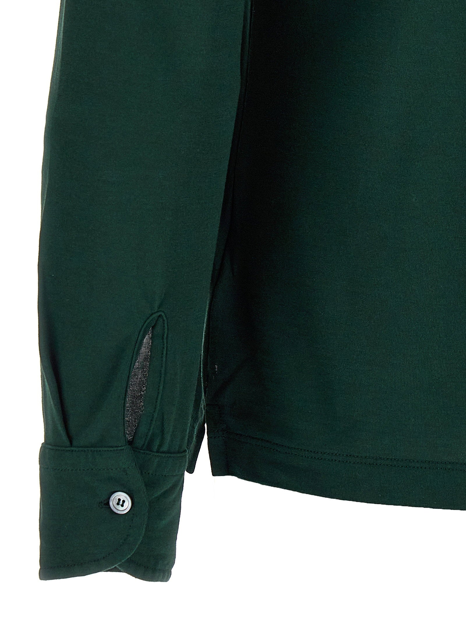 Zanone Ice Cotton Jersey Shirt — Green, view 4